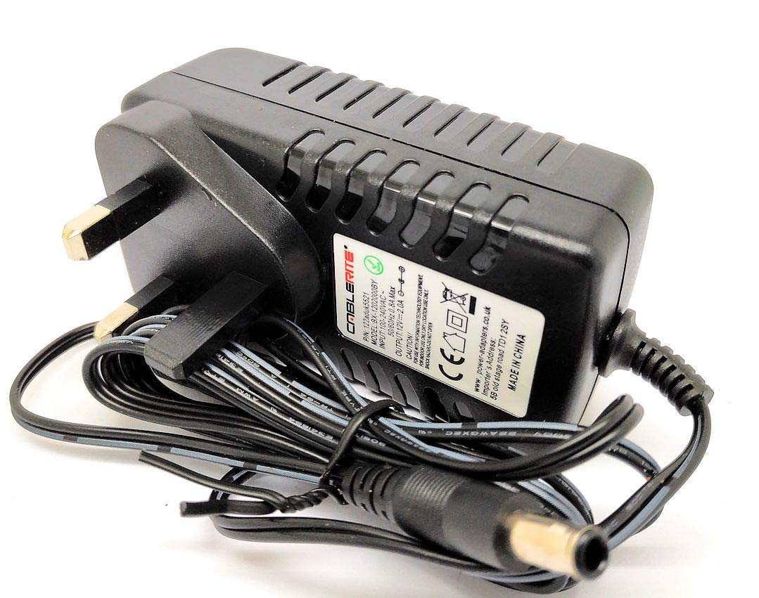 12V 2A Power Supply Adapter Cable for Pioneer DDJ-SR2 DJ Controller - Replacement PSU for Mixing & Live Performance