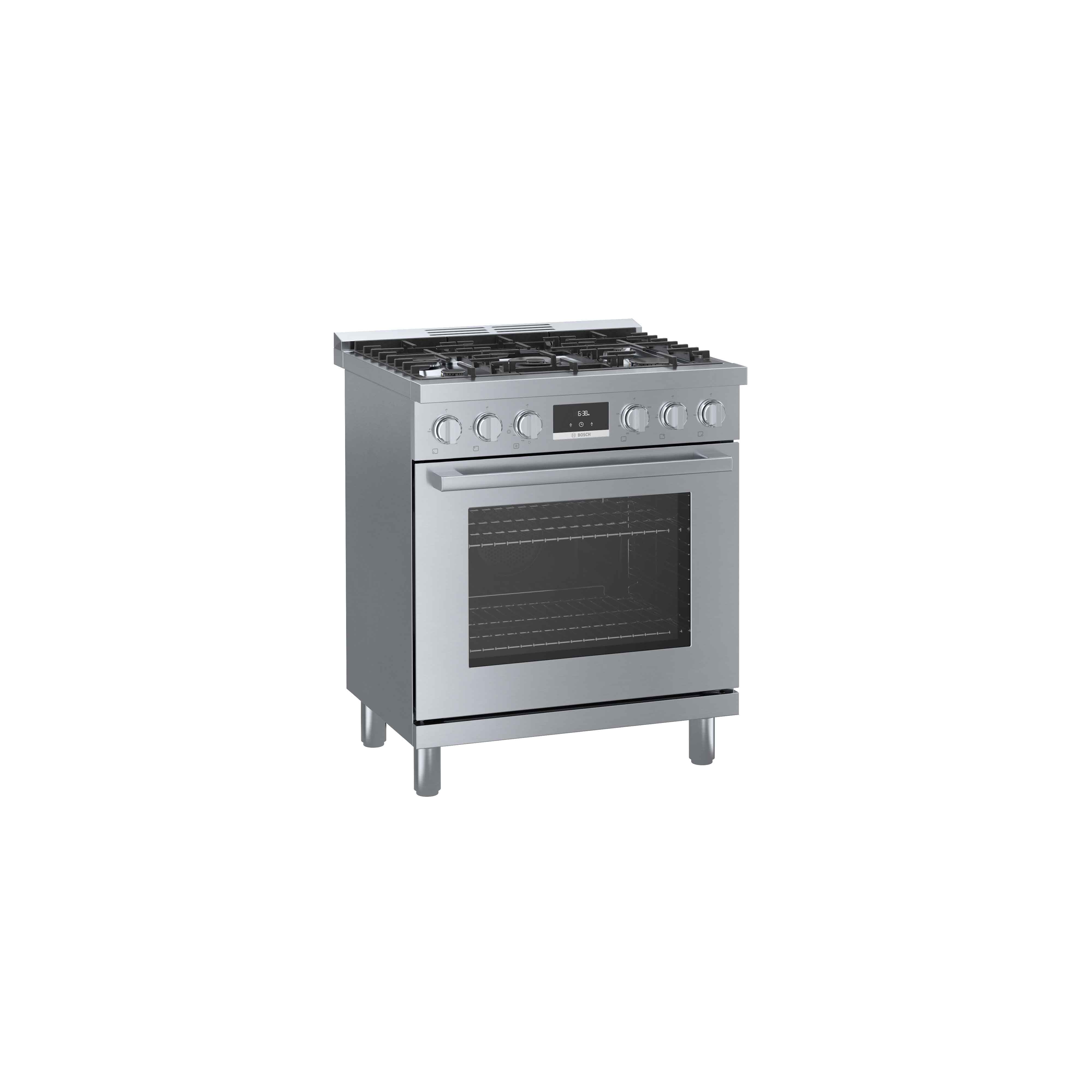 Bosch 30-Inch 5-Burner Industrial Style Gas Range with Convection Oven - Stainless Steel HGS8055UC - Perfect for Home Chefs & Commercial Kitchens