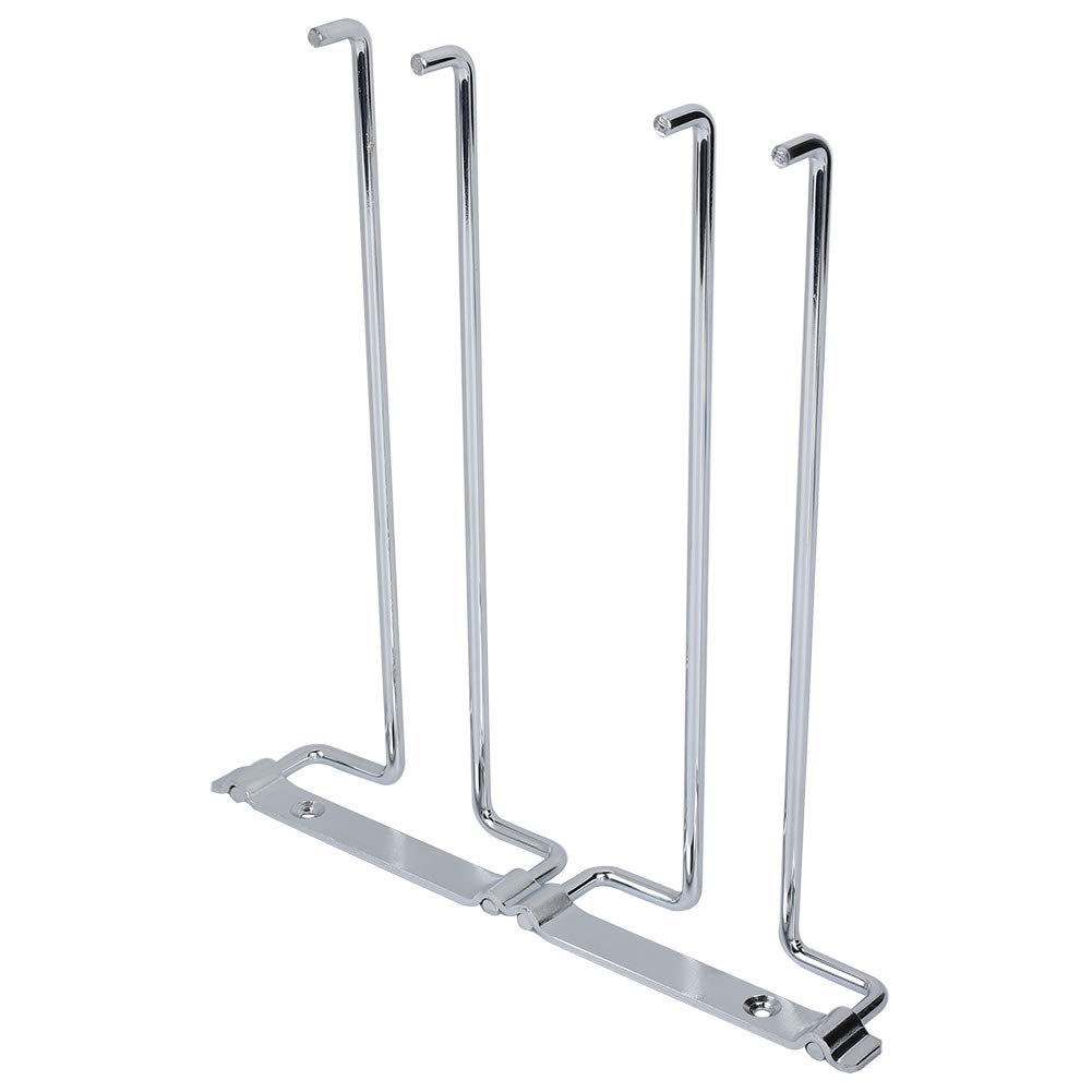 FIYO Under Cabinet Wine Glass Rack - Stainless Steel Stemware Holder for Kitchen & Bar - Wall Mount Double Row Hanging Organizer - Perfect for Storing Wine Glasses, Champagne Flutes & Cocktail Cups in Small Spaces