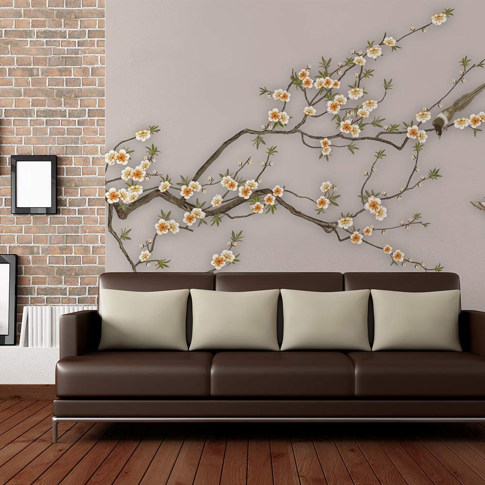 IDEA4WALL Chinese Style Removable Peel and Stick Wallpaper - 66x96 Inch Self-Adhesive Wall Mural for Bedroom Decor, Living Room, Nursery & Home Office