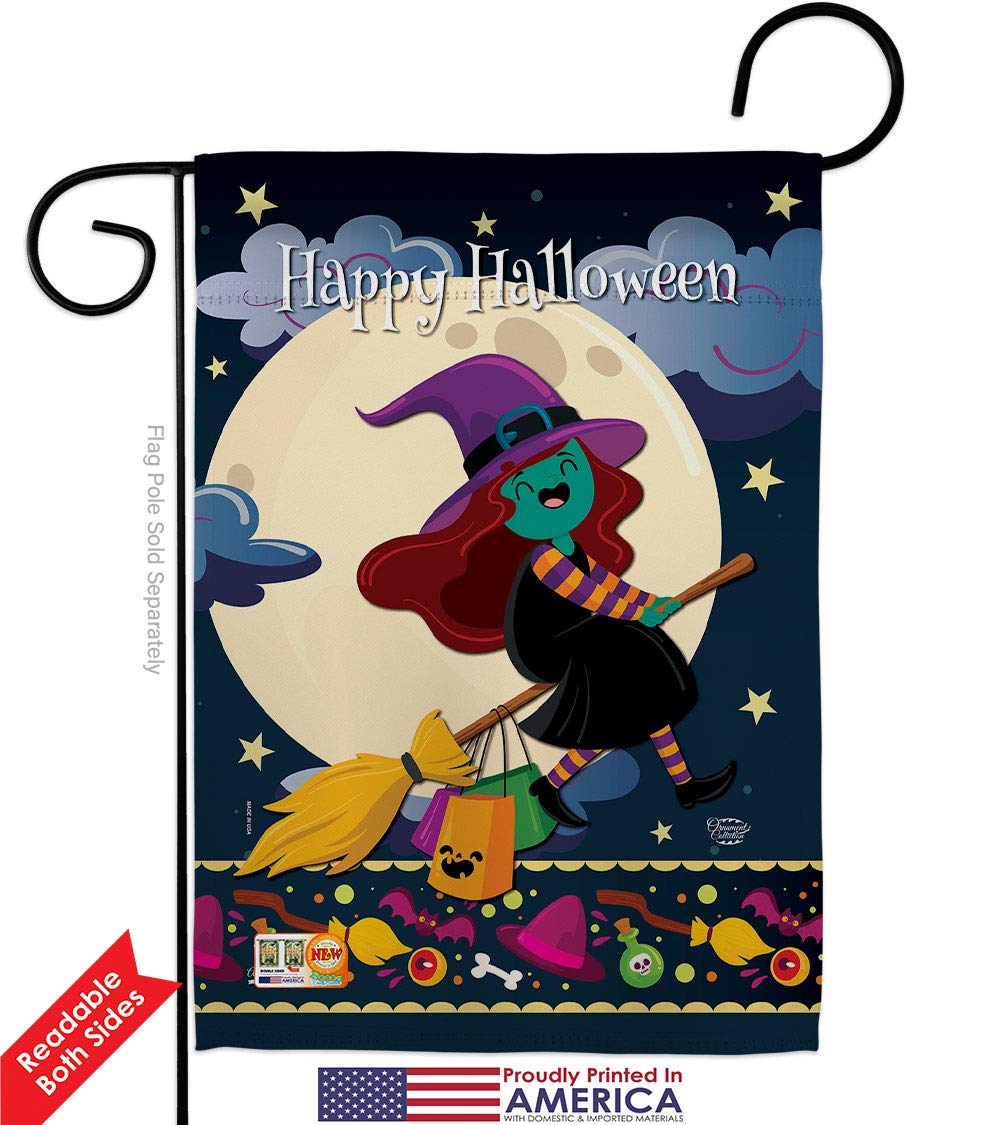 Halloween Witch Garden Flag Set - Double-Sided Fall Decor for Yard & Home