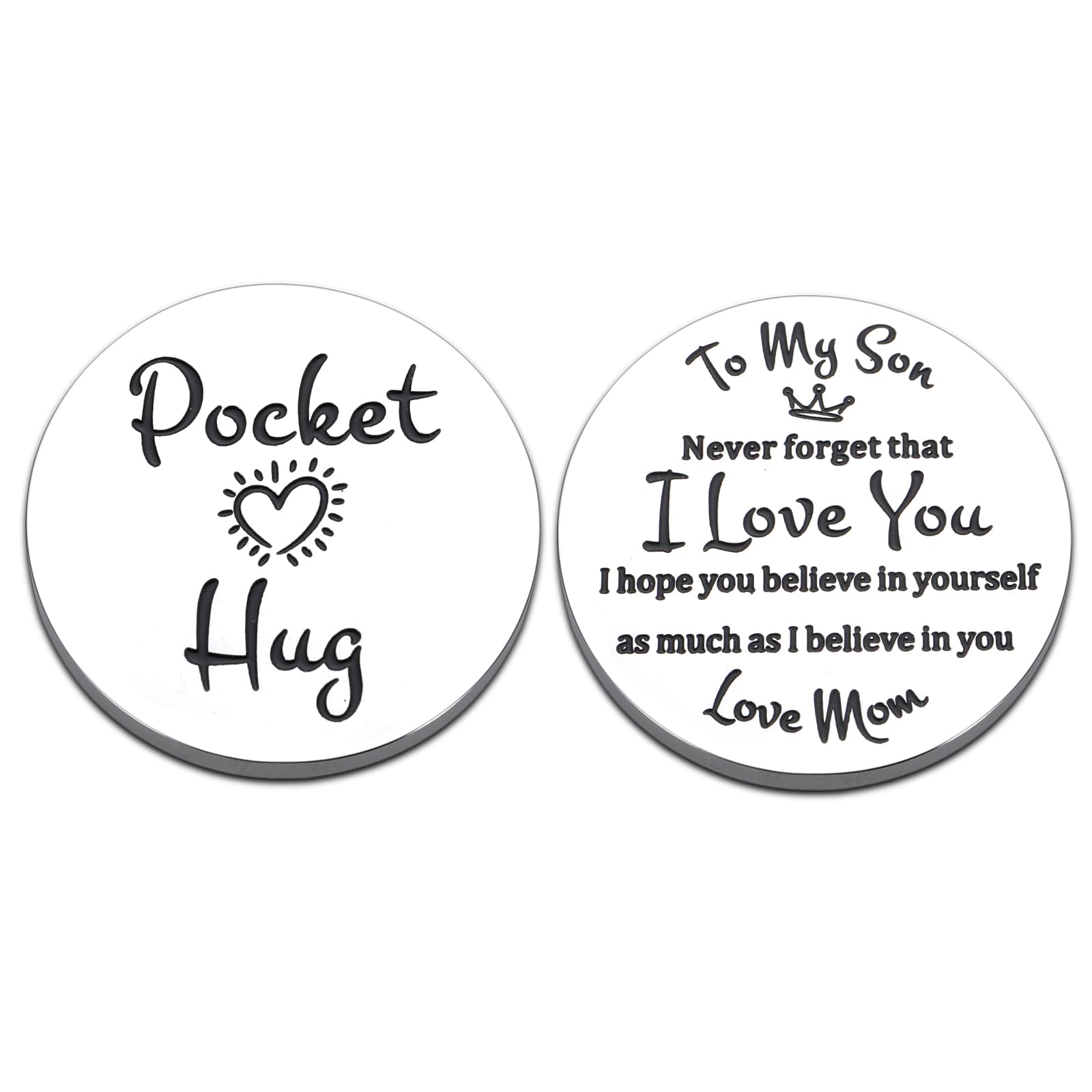 Pocket Hug Token - Thoughtful Graduation Gift for Son from Mom, Christmas Stocking Stuffers for Teen Boys | Keepsake for Special Occasions & Daily Encouragement