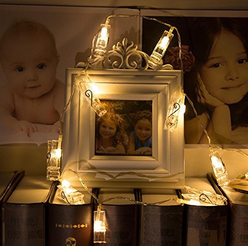 20 LED Photo Clip String Lights with 3M USB Power - Decorate Walls, Bedrooms, Parties & Hang Photos, Notes, Artwork - Perfect for Home, Dorm, Wedding & Event Decor
