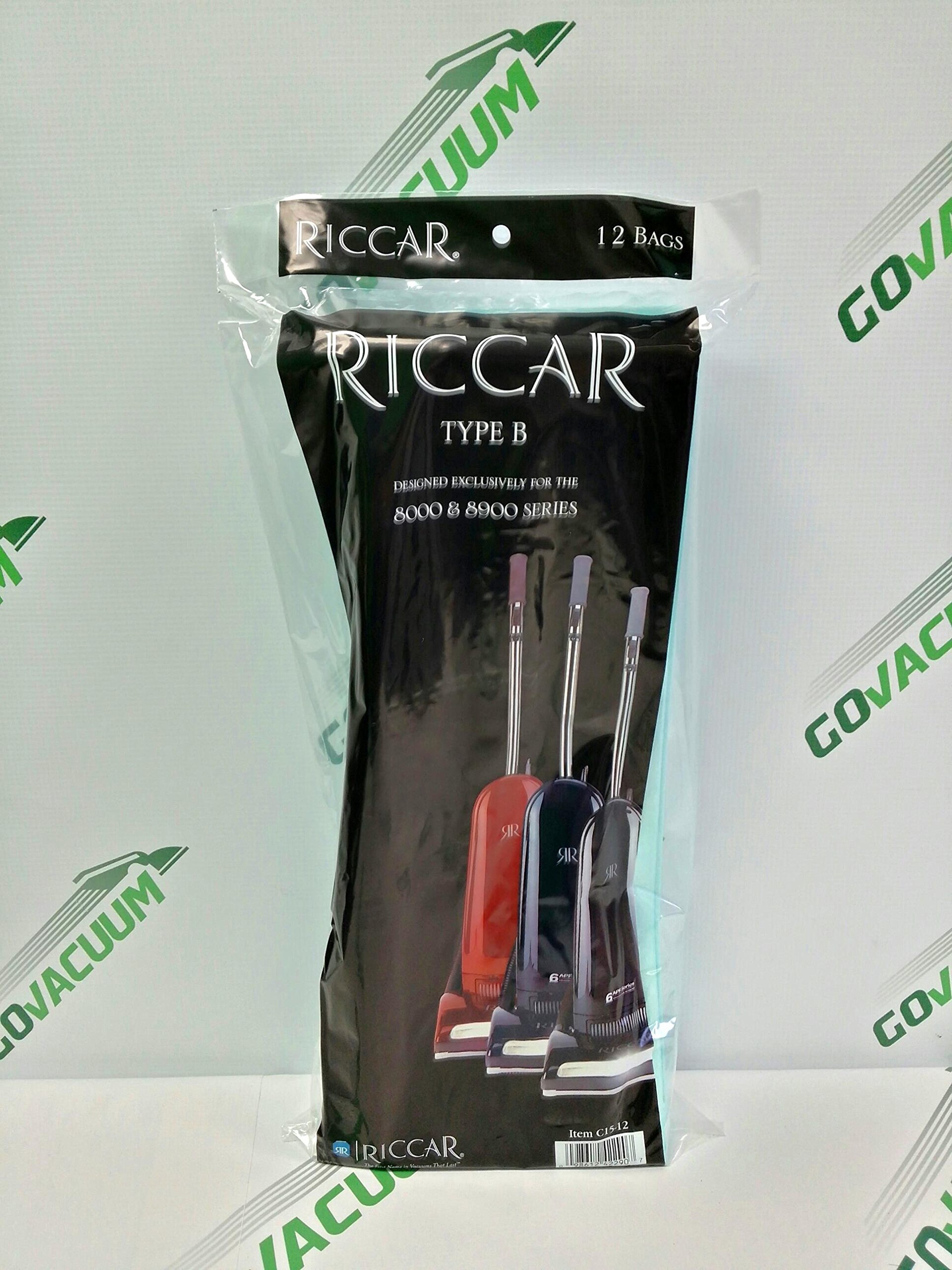 Genuine Riccar C15 Ecopure Vacuum Cleaner Bags - 12 Pack | Premium Replacement Bags for Riccar C15 Ecopure Vacuums | Ideal for Home Cleaning, Pet Hair Removal & Allergen Reduction