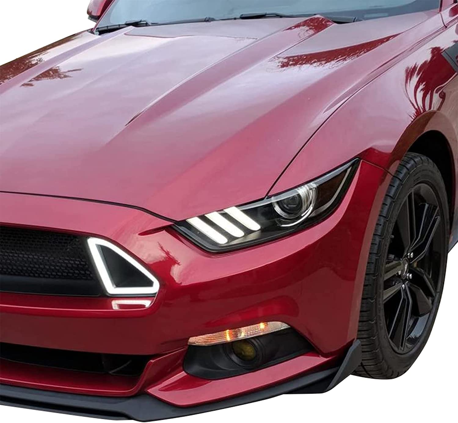 2015-2023 Ford Mustang GT Front Bumper Lip Spoiler Winglet - PP Material Aerodynamic Body Kit for Enhanced Style & Performance - Perfect for Street Racing & Car Shows