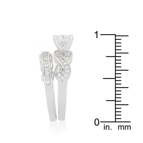 Infinity Twist Bridal Wedding Ring Set - 14K White Gold Diamond Engagement & Wedding Band for Women - Perfect for Proposals, Anniversaries & Bridal Jewelry Gifts