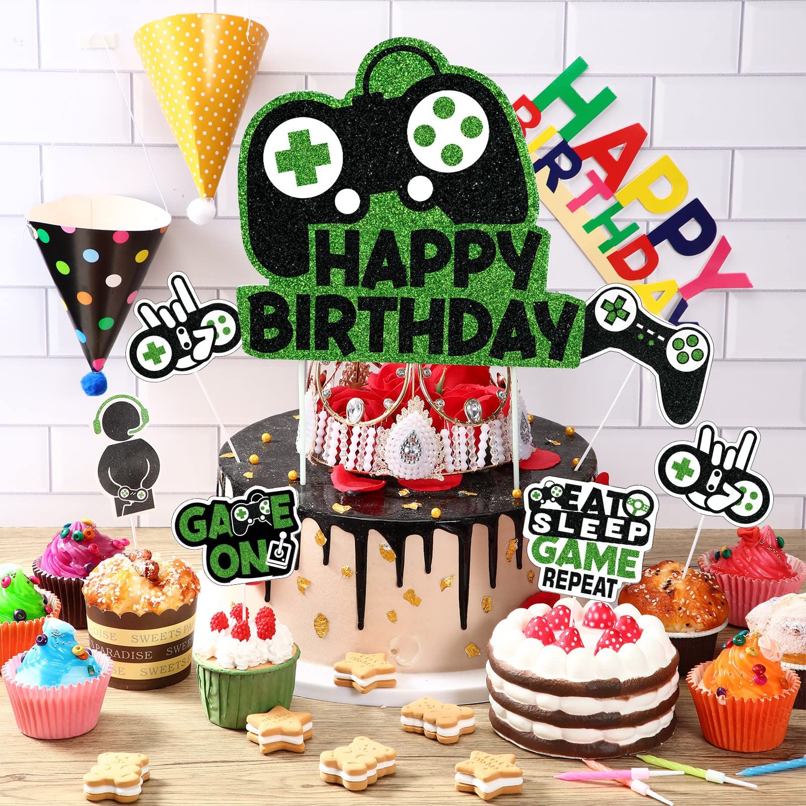 31pc Video Game Cake Toppers - Gaming Birthday Party Decor for Kids