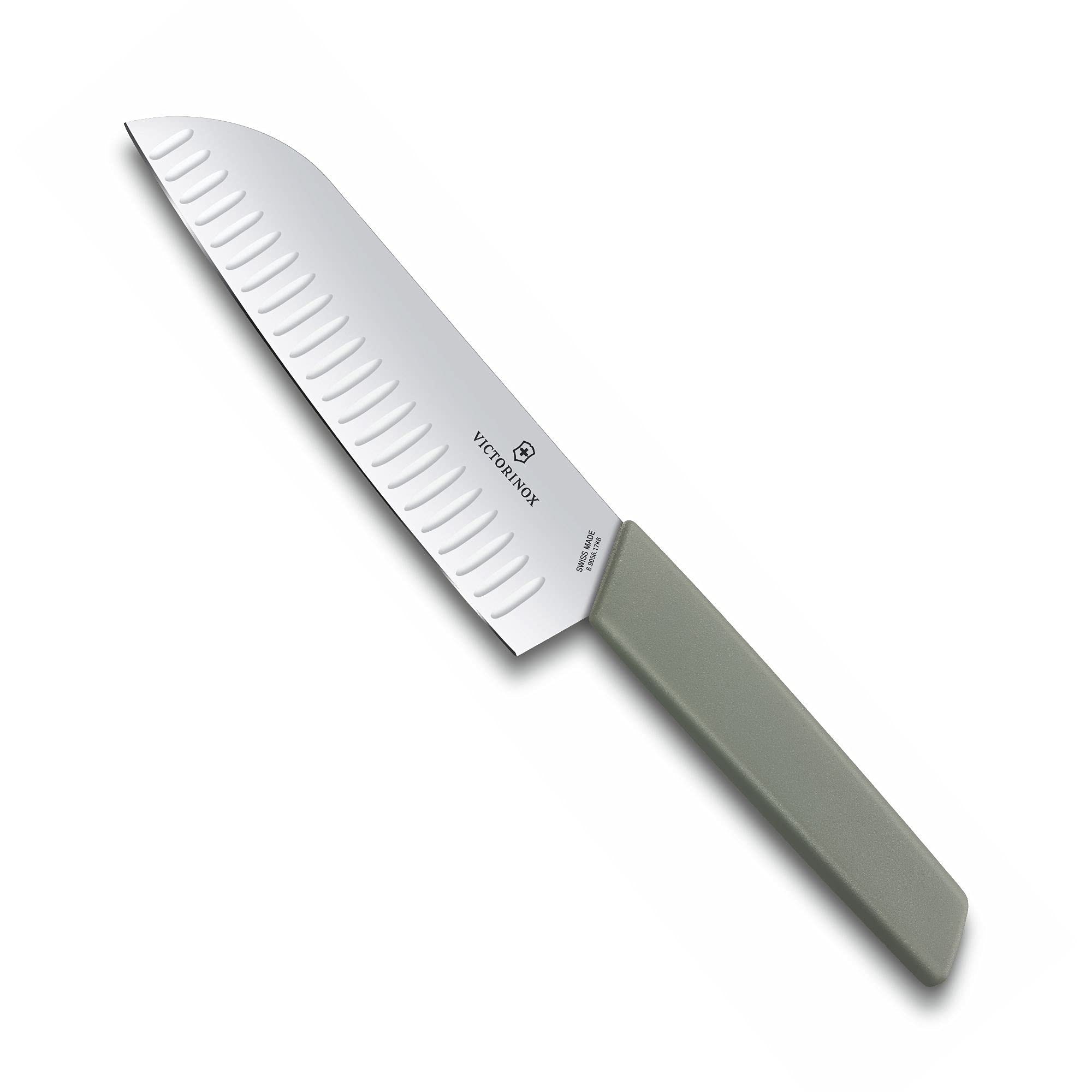 Victorinox Swiss Modern Santoku Knife 7 Inch - Ultra Sharp Kitchen Knife for Dicing, Slicing & Mincing - Premium Stainless Steel Chef Knife with Olive Wood Handle - Perfect for Home Cooking, Meal Prep & Professional Kitchens