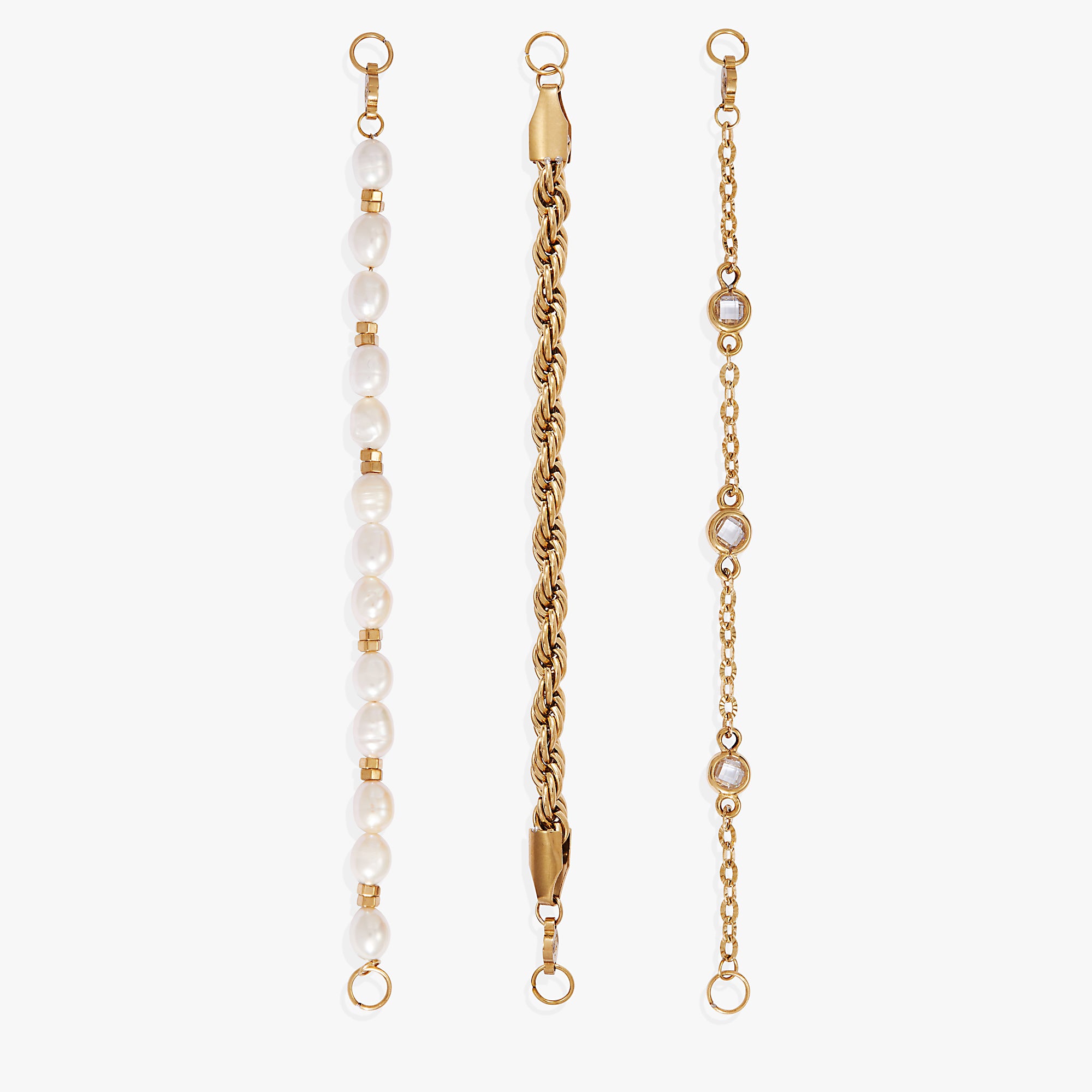 Elegant Crystal and Pearl Stranded Bracelet Set for Women - Perfect for Weddings, Parties & Everyday Wear