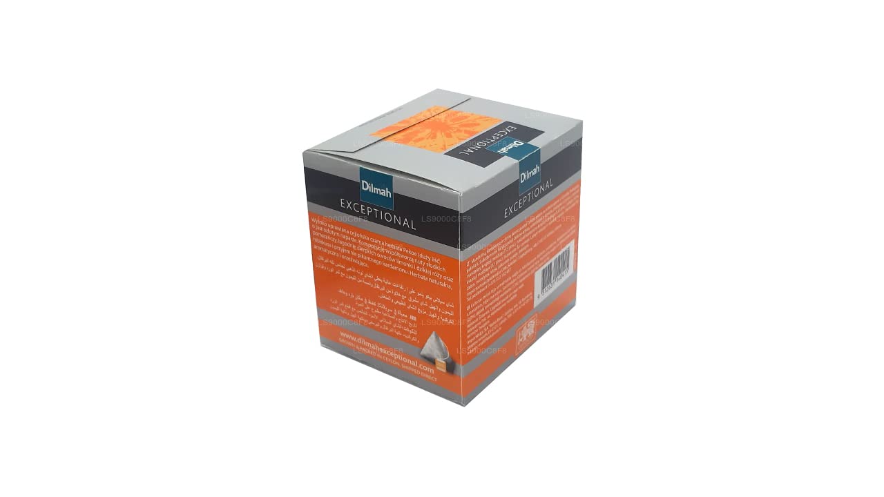 Dilmah Exceptional Lively Lime & Orange Fusion Tea - 20 Premium Ceylon Tea Bags in Luxury Leaf Sachets | Perfect for Afternoon Tea & Office Refreshment