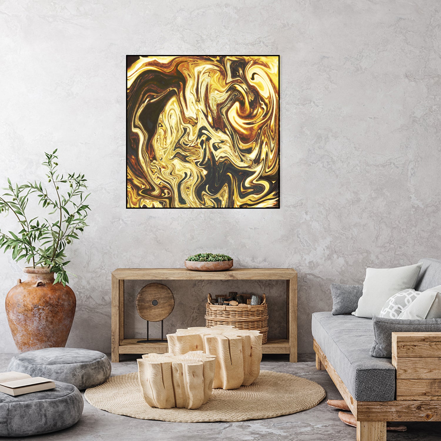 Abstract Marble Painting Wall Art - Modern Canvas Print for Home & Office Decor | Living Room, Bedroom, Bathroom Aesthetic