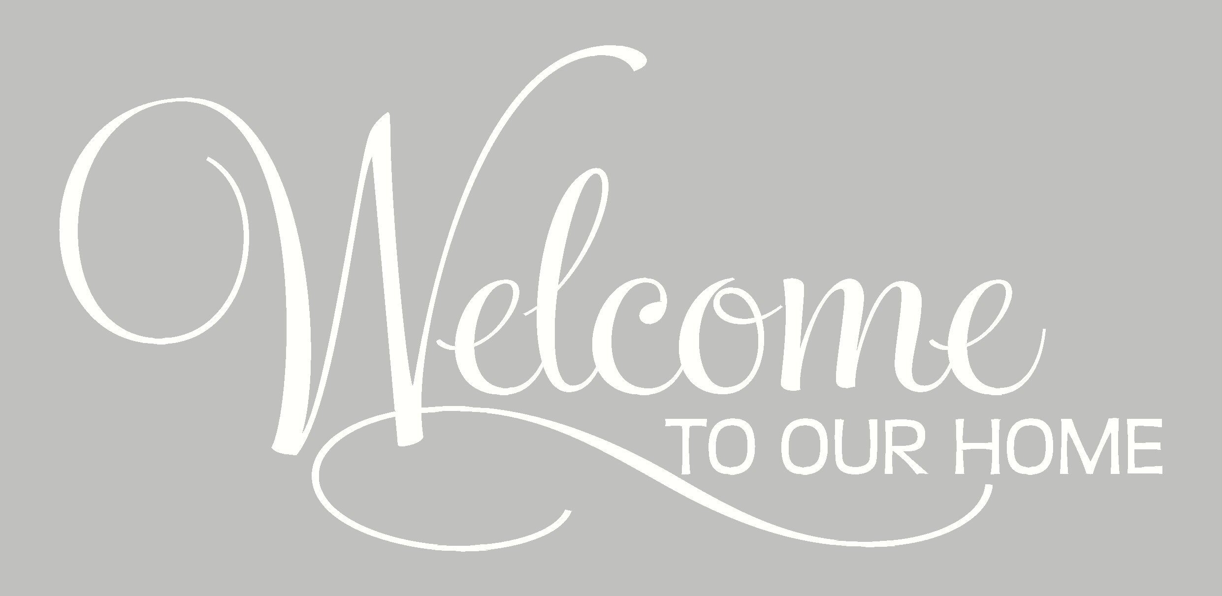 Welcome to Our Home Vinyl Wall Decal - 12x5.5 Inch White Entryway Decor - Self-Adhesive Removable Wall Sticker for Front Door, Living Room & Hallway - Perfect for Home, Apartment & Office Decor
