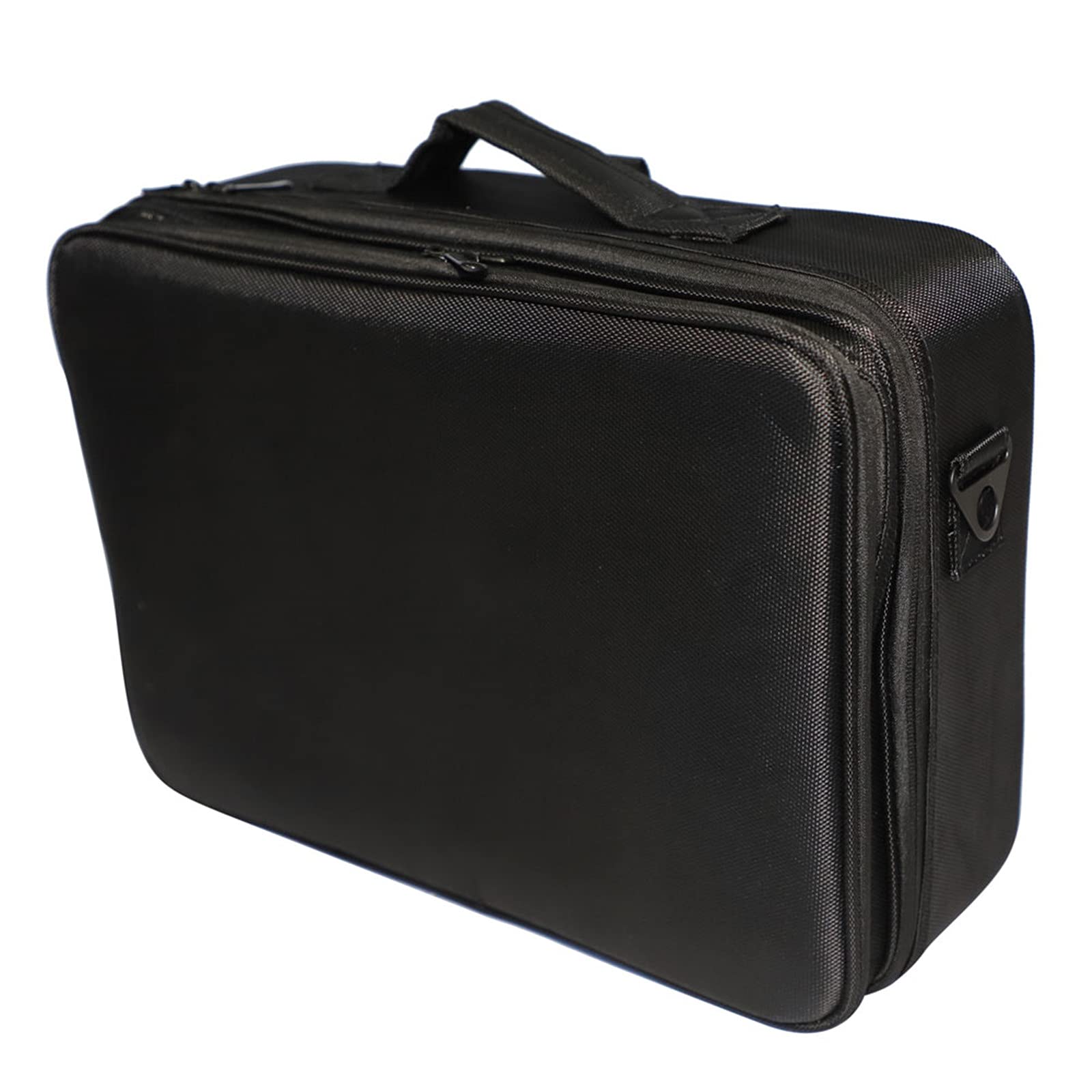 Professional High-Capacity Multilayer Travel Makeup Bag with Adjustable Shoulder Strap - Large Size, Black | Perfect for Cosmetics Organizer, Business Trips & Vacation Essentials Storage