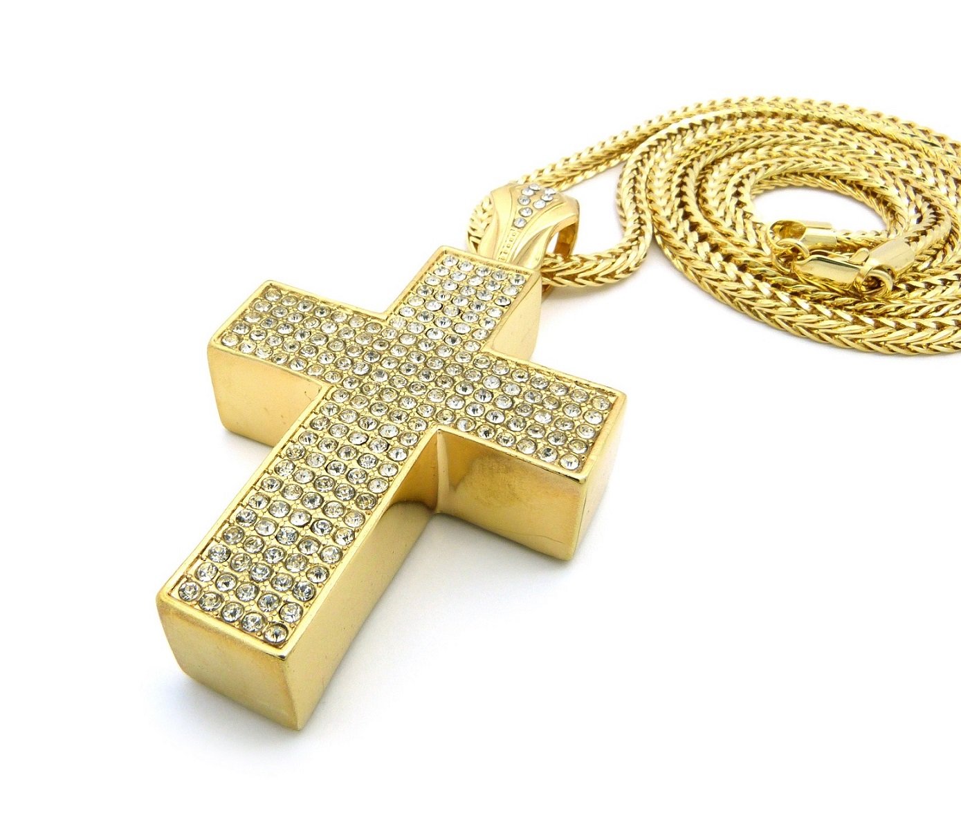 NYFASHION101 Stainless Steel Cross Pendant Necklace with 36
