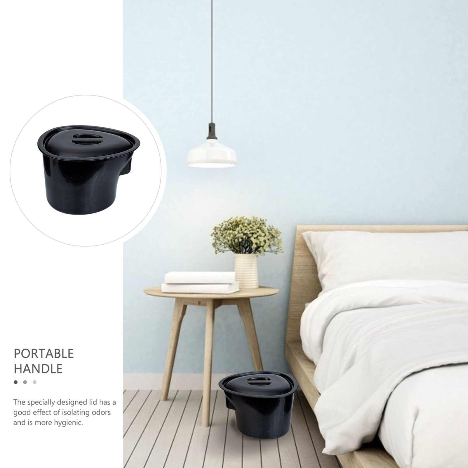 Portable Female Urinal for Travel & Bedroom - Lightweight Plastic Chamber Pot with Lid, Spill-Proof Design for Women's Hygiene Needs - Ideal for Camping, Road Trips, Hospital Use & Mobility Challenges