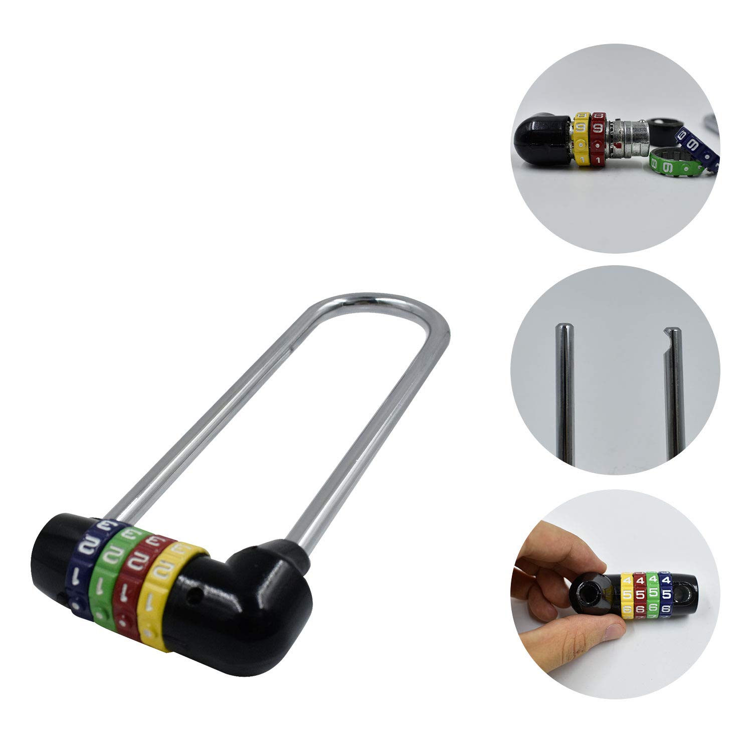 5 Inch (12.5cm) Long Shackle Beam Gym Locker Lock - 4 Digit Combination Padlock for Cabinet, Bike, School, Gym, Sports Locker, Fence & Toolbox - Durable Security Lock for Storage Boxes, Cases & Hasp - Perfect for Home, Office & Outdoor Use
