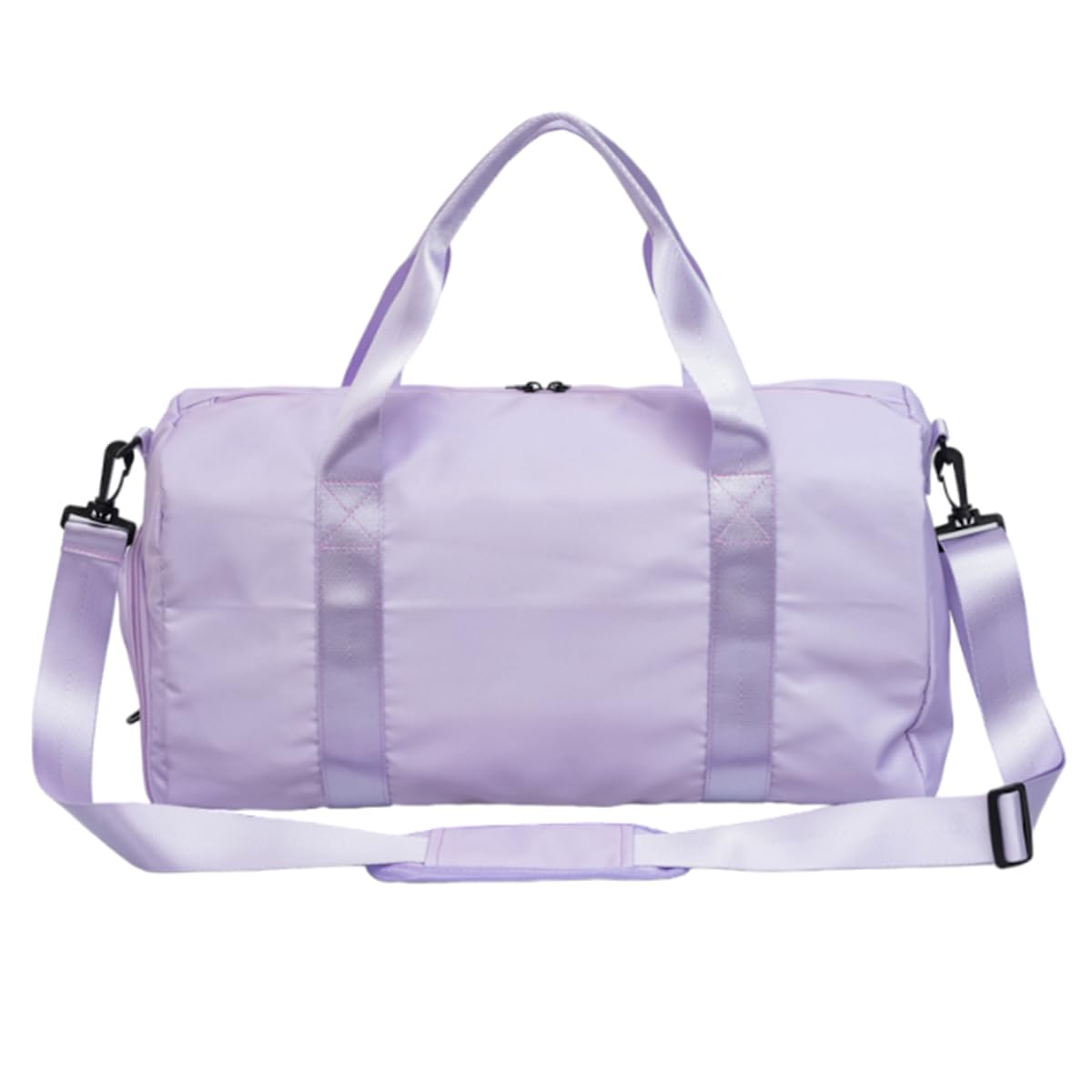 Best Small Durable Lightweight Gym Duffle Bag for Women with Shoe Compartment & Wet Pocket - Perfect for Workout, Yoga, Travel & Overnight Trips - Purple Sports Bag