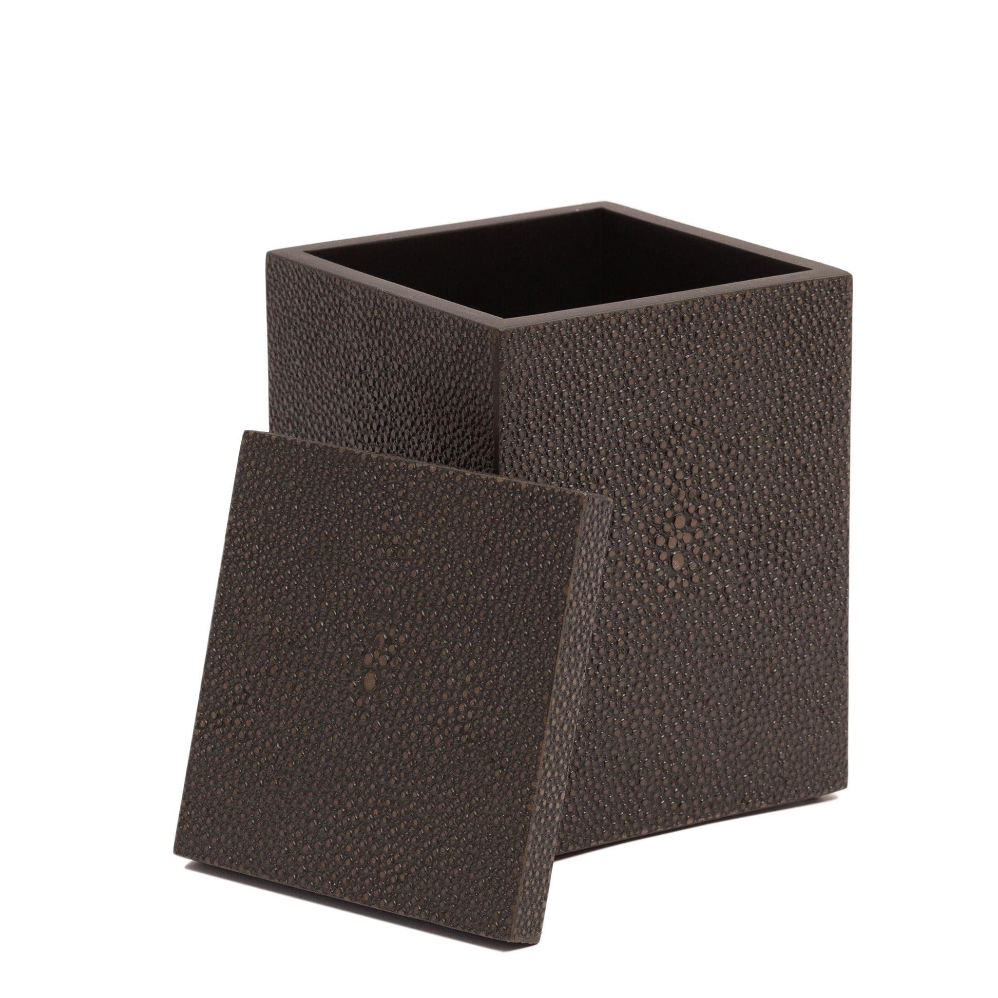 Chelsea Cotton Wool Box - Shagreen Chocolate Finish | Stylish Storage for Jewelry, Makeup & Keepsakes | Perfect for Home & Office Organization