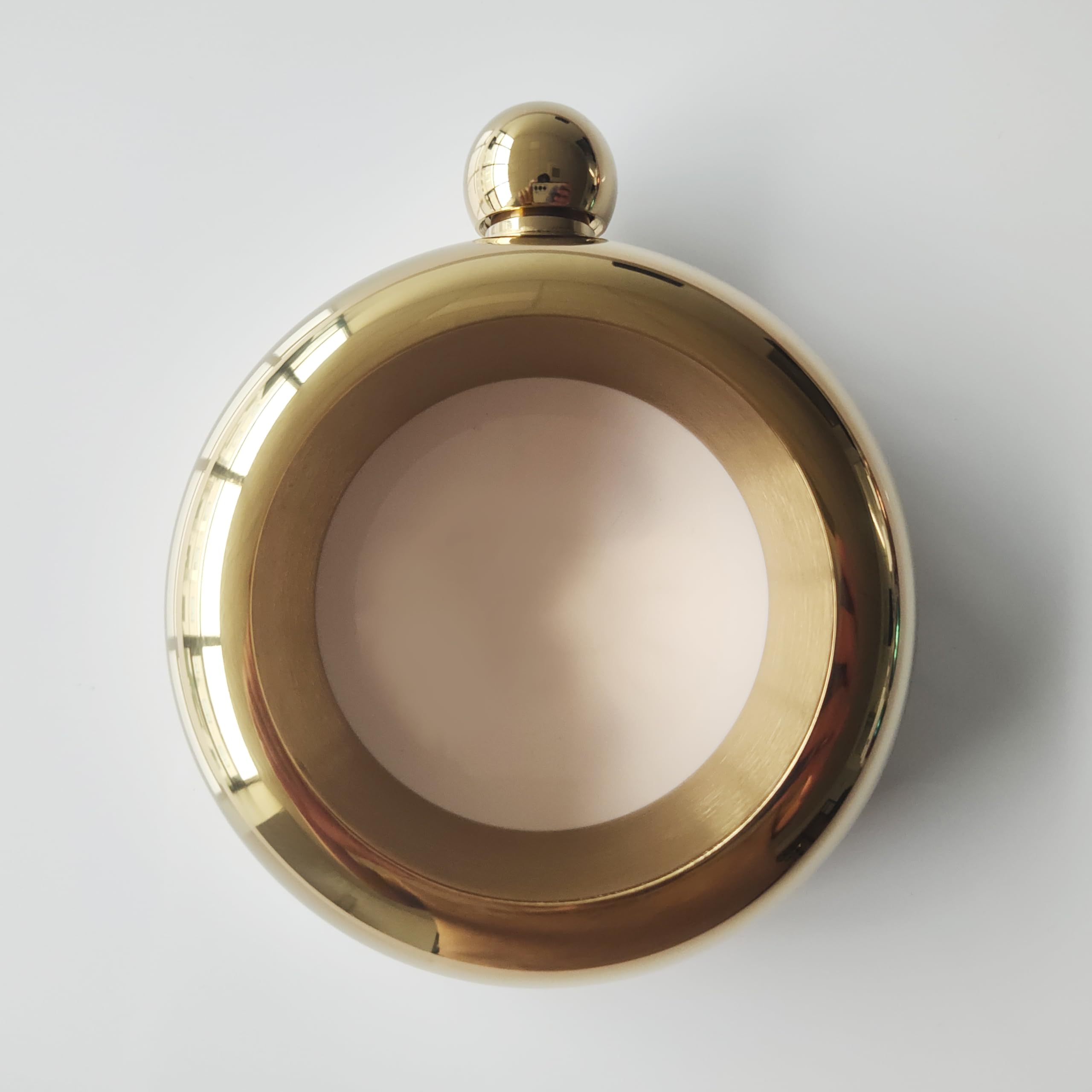 3.5oz Bright Gold Bracelet Flask - 304 Stainless Steel Bangle Shaped Drinking Flask with Funnel - Perfect for Parties, Concerts & Discreet On-the-Go Hydration