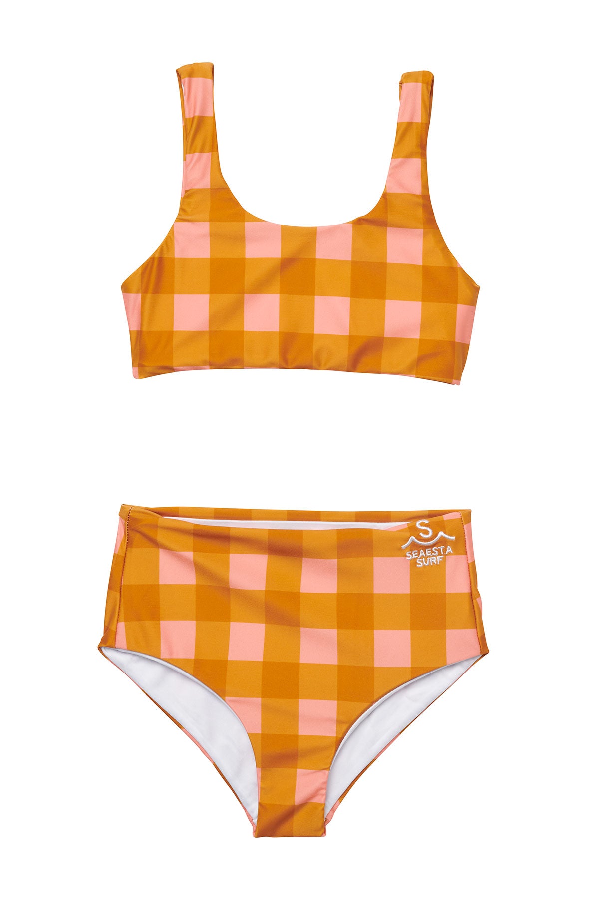 Stylish Seaside Gingham Two-Piece Swimsuit - Trendy Bikini Set for Beach Vacations & Pool Parties