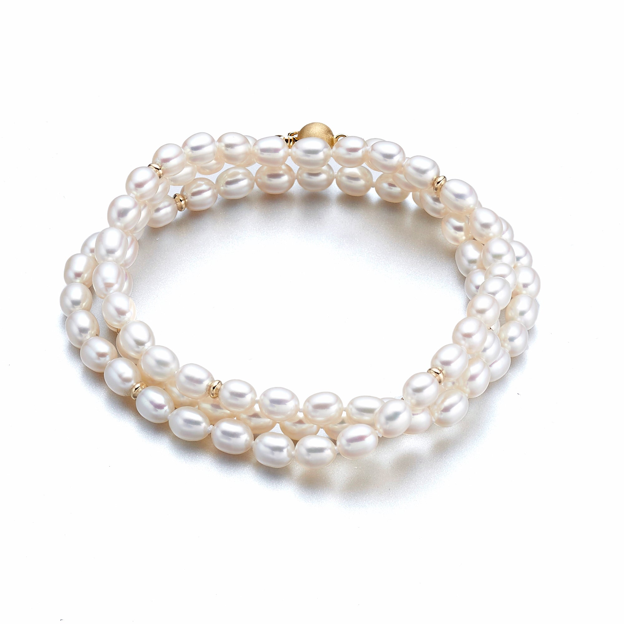 Elegant Petite White Pearl & Gold Wrap Bracelet for Women - Perfect for Weddings, Parties & Everyday Wear