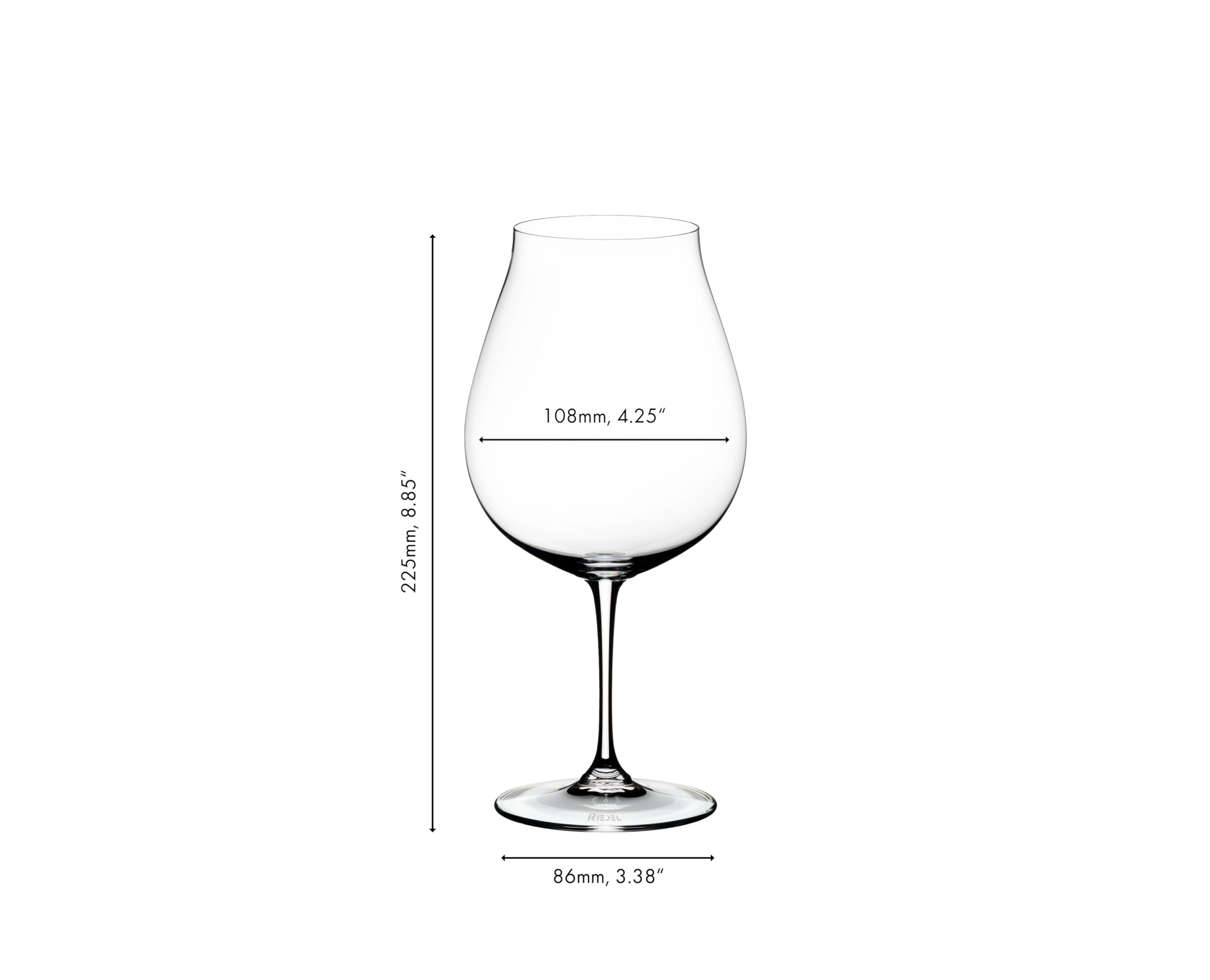 Riedel Vinum New World Pinot Noir Wine Glasses (Set of 2) - Premium Crystal Wine Glasses for Red Wine Tasting, Dinner Parties & Gift Giving