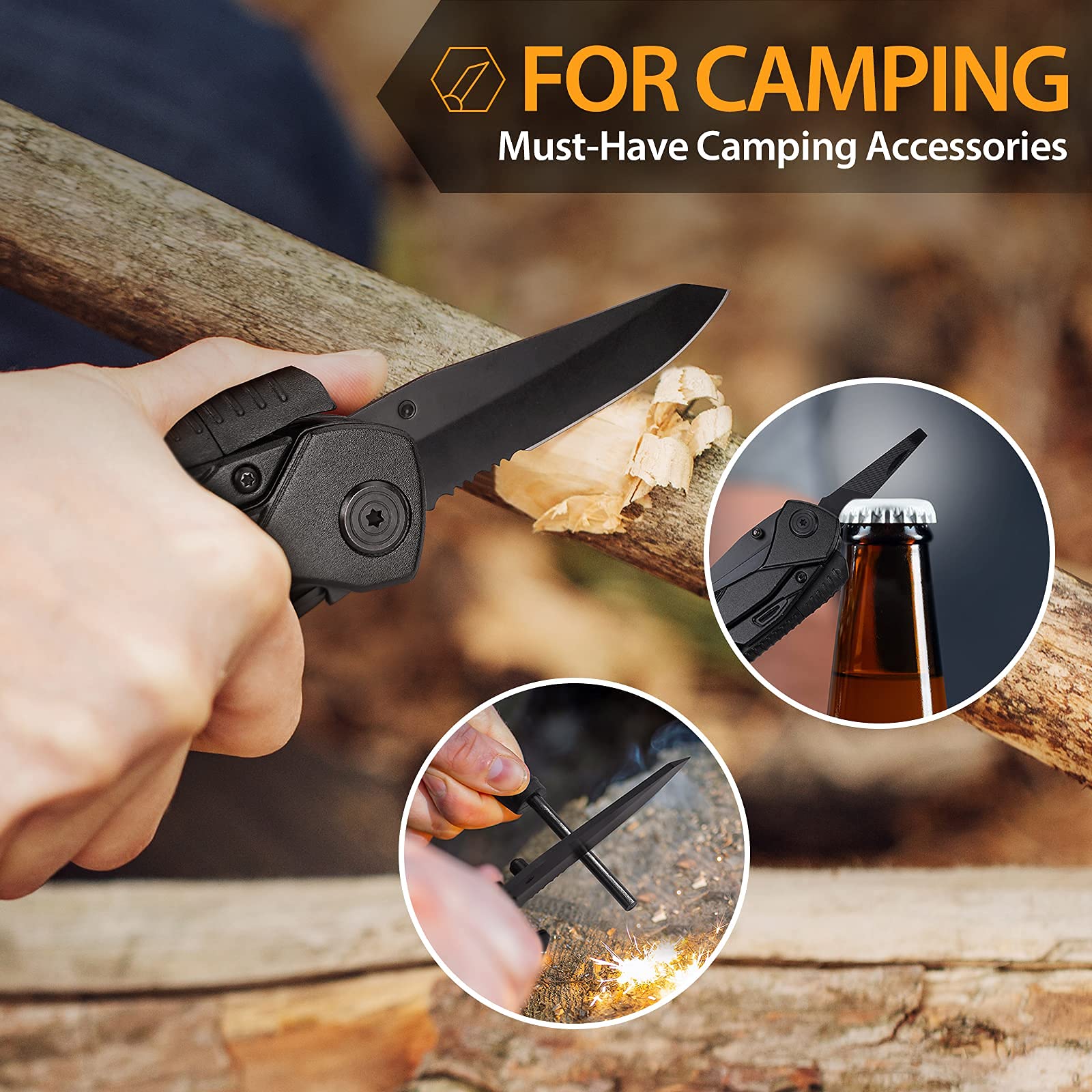 **16-in-1 Pocket Multitool Knife with Pliers - Best Christmas Stocking Stuffers for Men, Dad, Husband, Boyfriend - Camping, Hiking & Everyday Carry Gadget - Perfect Gift for Adults Who Have Everything**