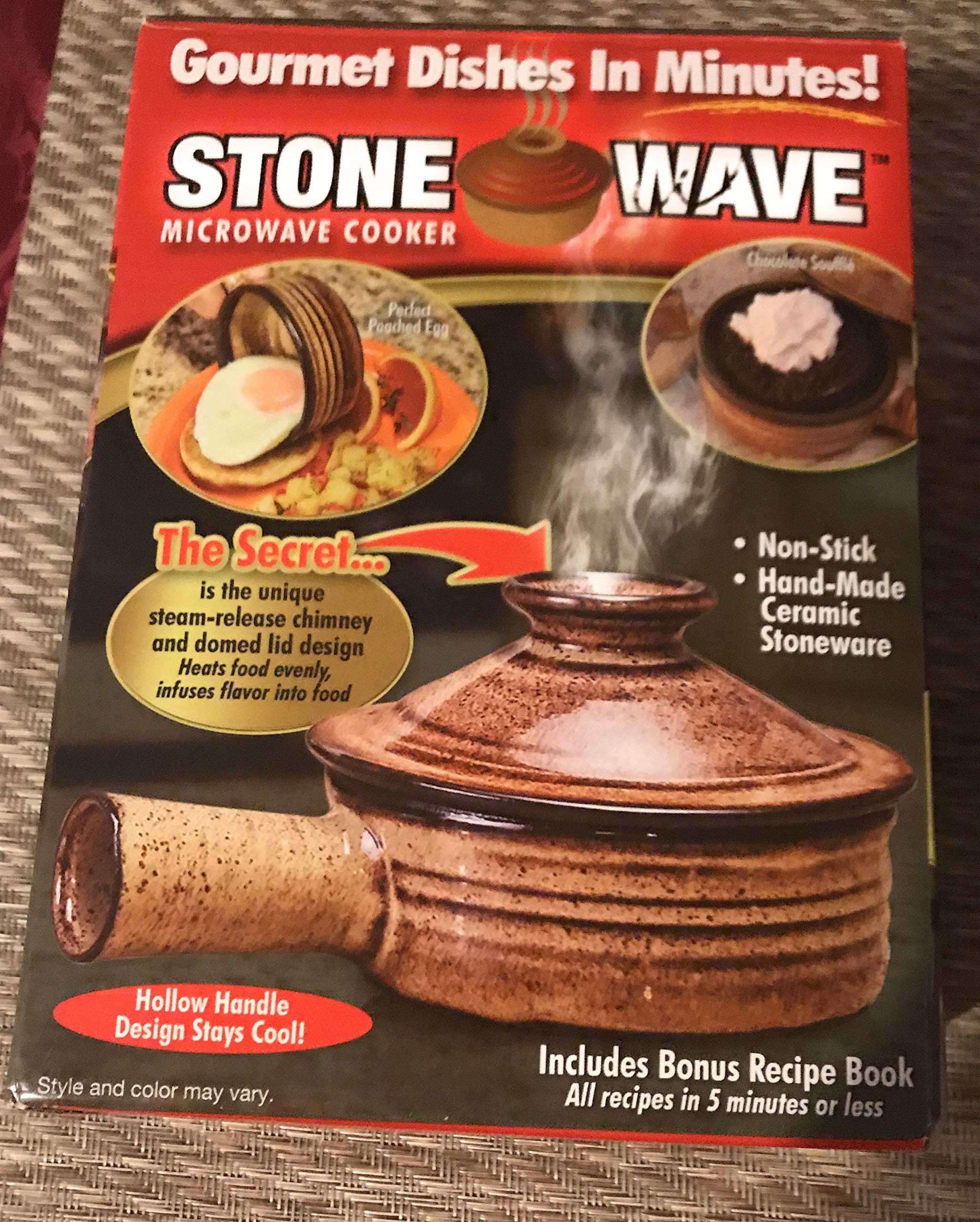 Stone Wave Microwave Cooker - Fast & Easy Microwave Cooking for Healthy Meals - Perfect for Office Lunches, Dorm Rooms & Quick Home Meals