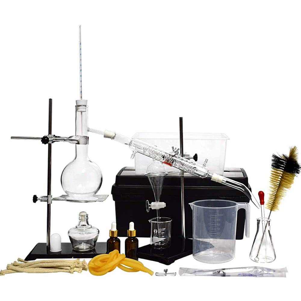 500ml Essential Oil Distiller Kit for Hydrosol & Pure Water | Home Distillation Equipment for Aromatherapy, DIY Skincare & Chemistry Experiments | Perfect for Herbalists, Home Brewers & Science Enthusiasts