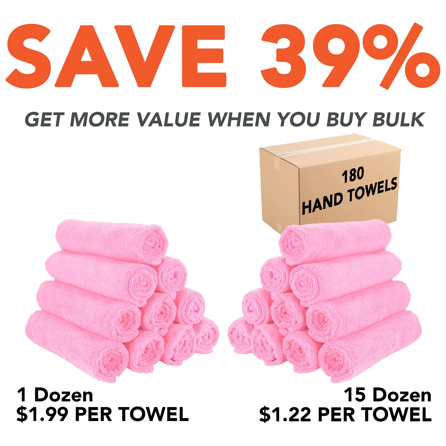 **Arkwright Microfiber Gym Towel - Bulk Pack of 180, Soft & Lightweight, Quick-Drying Hotel Quality Hand Towels - Super Absorbent for Workout, Yoga, Spa, Bathroom - 15