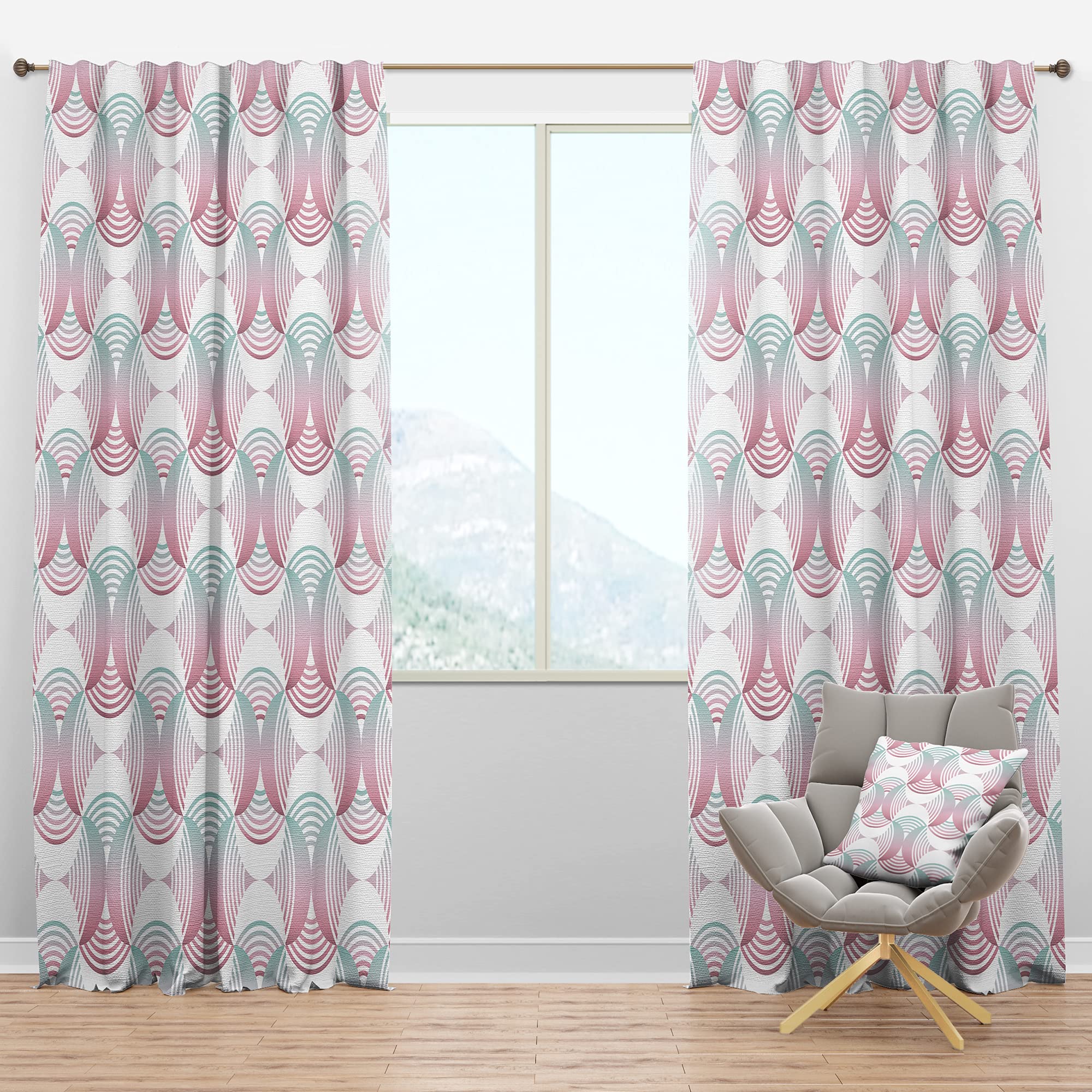 Blackout Curtains Retro Geometric Abstract Pattern - Thermal Insulated Single Panel (52x84 inches) for Bedroom & Living Room - Perfect for Light Blocking, Privacy & Energy Savings