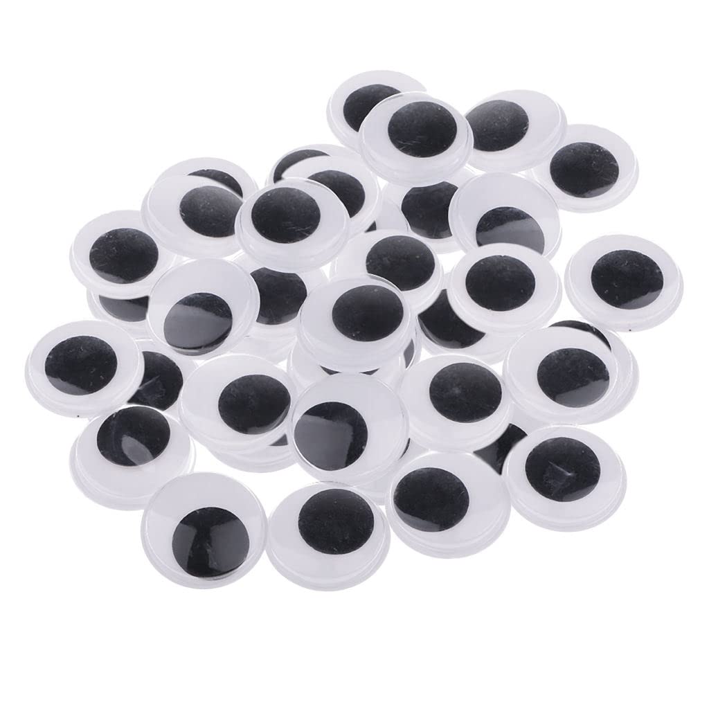 Milageto Self-Adhesive Googly Eyes Assorted Sizes (25mm, 40 Pieces) - Scrapbook Decorations, DIY Crafts, Album Embellishments for Kids Toys & Creative Projects - Perfect for Halloween Costumes, Puppet Making & School Art Activities