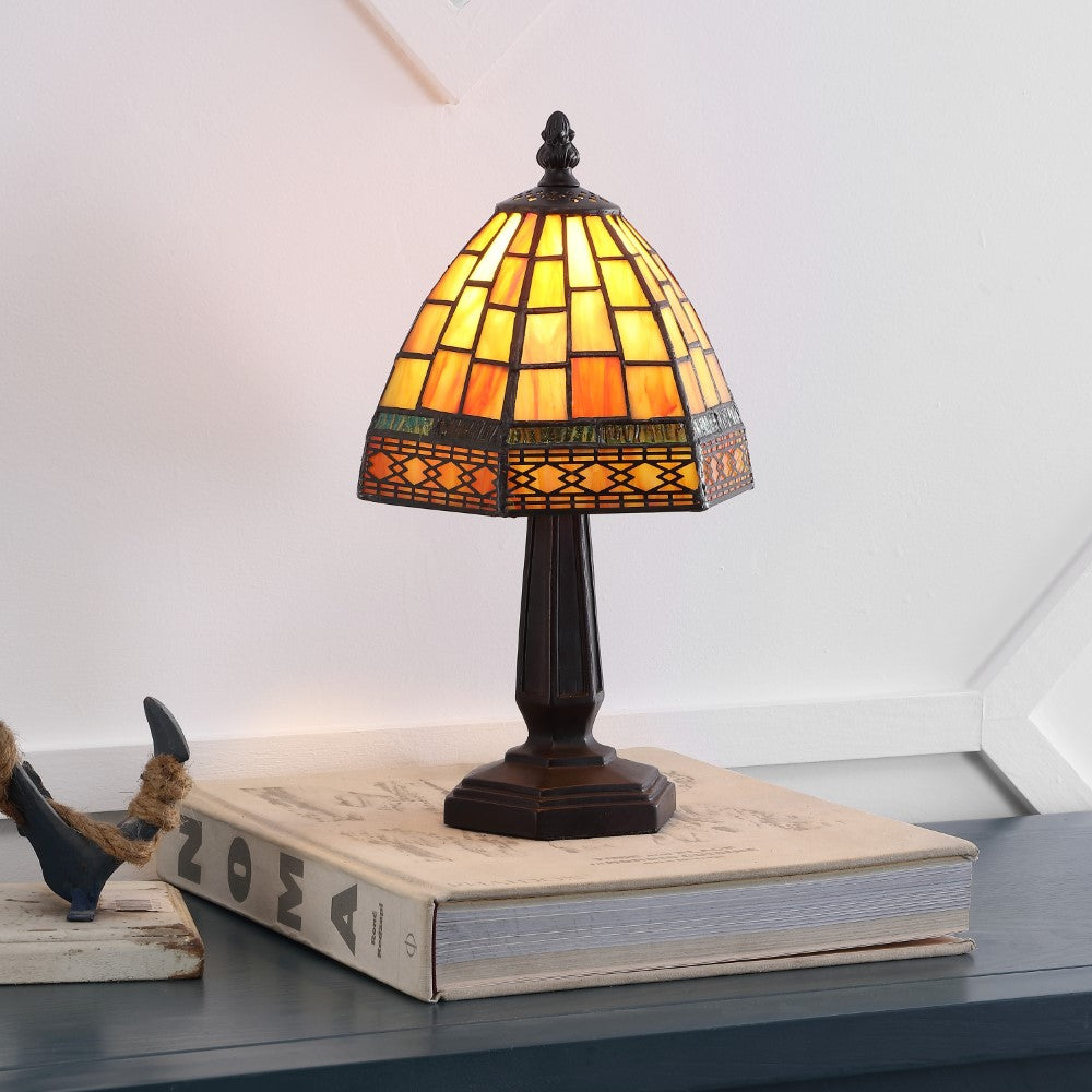 Tiffany Style 12 LED Table Lamp - Elegant Home Decor for Bedroom, Living Room & Office - Dimmable Crystal Glass Lamp with Warm White Light