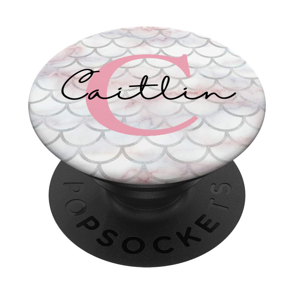 Caitlin Name Letter 'C' Mermaid Scales on Rose Pink - Personalized Mermaid-Themed Initial Necklace for Women & Girls - Perfect for Birthdays, Gifts, and Everyday Wear