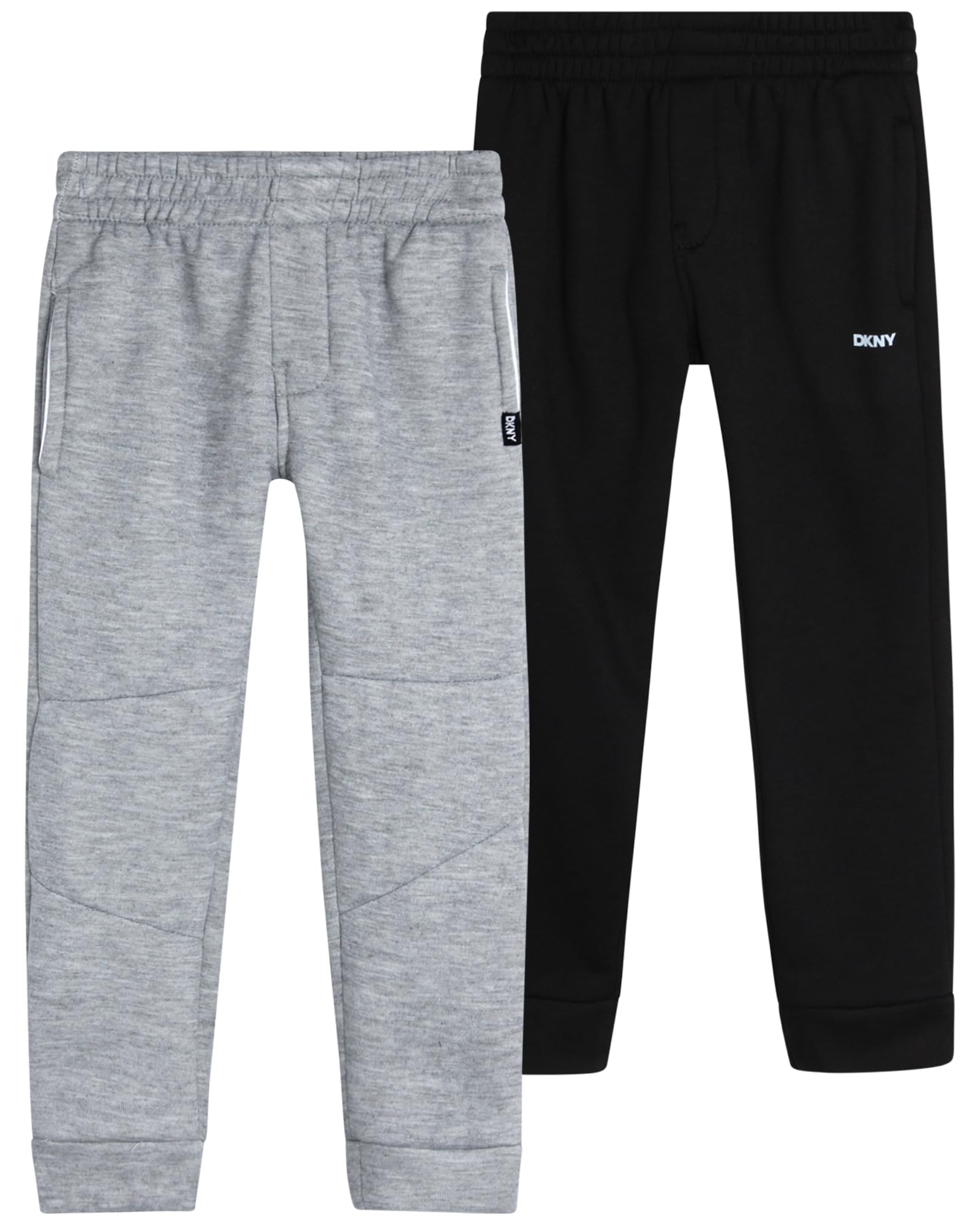 DKNY Toddler Boys' Fleece Joggers - 2 Pack Soft Performance Sweatpants for Active Kids (2T-7) | Perfect for Playdates, School & Outdoor Activities