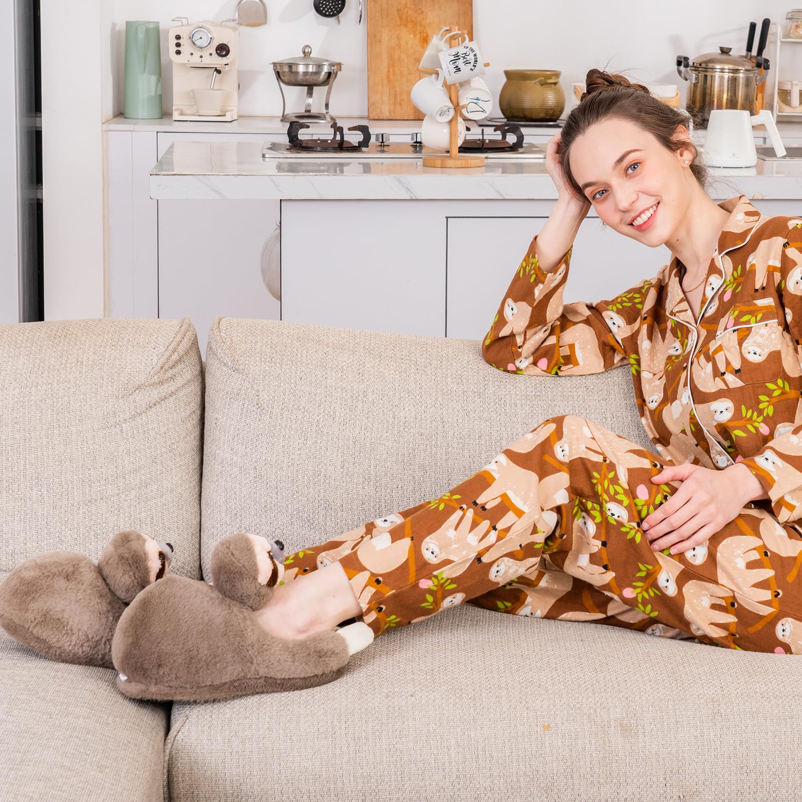 Funny Animal Slippers for Women - Cute Cartoon Fluffy House Slippers with Soft Memory Foam, Cozy Cotton Indoor Slides | Perfect Birthday Gift & Lounge Wear for Women at Home