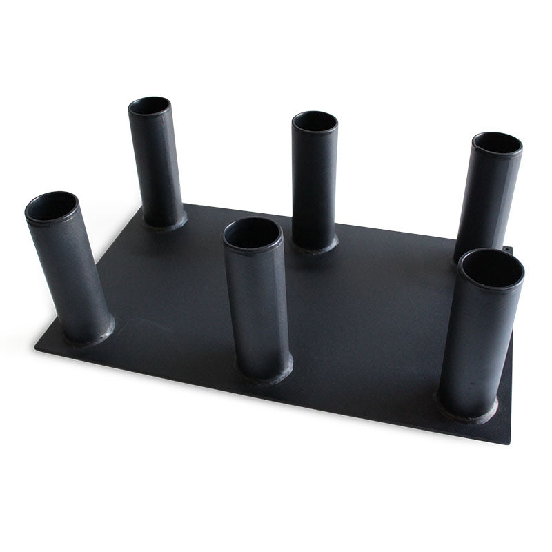 6-Hole Barbell Storage Rack - Heavy Duty Gym Equipment Organizer for Weight Plates & Olympic Bars - Perfect for Home Gym, CrossFit & Commercial Fitness Centers