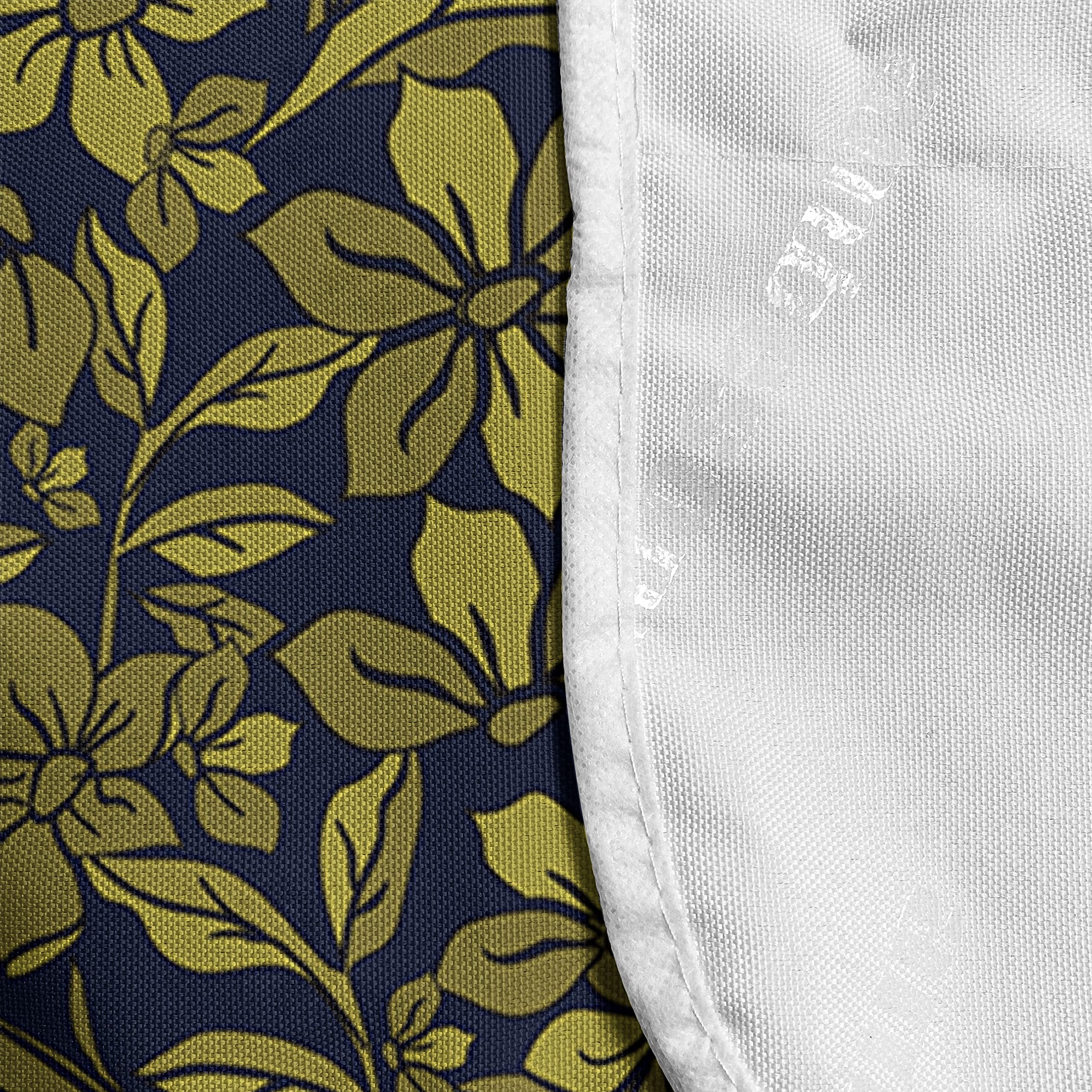 Ambesonne Mustard Microwave Cover - Vintage Botanical Floral Design, Water Resistant Kitchen Organizer with Pockets, 36 x 12 Inches, Khaki Indigo - Perfect for Protecting Appliances & Adding Retro Style to Your Kitchen