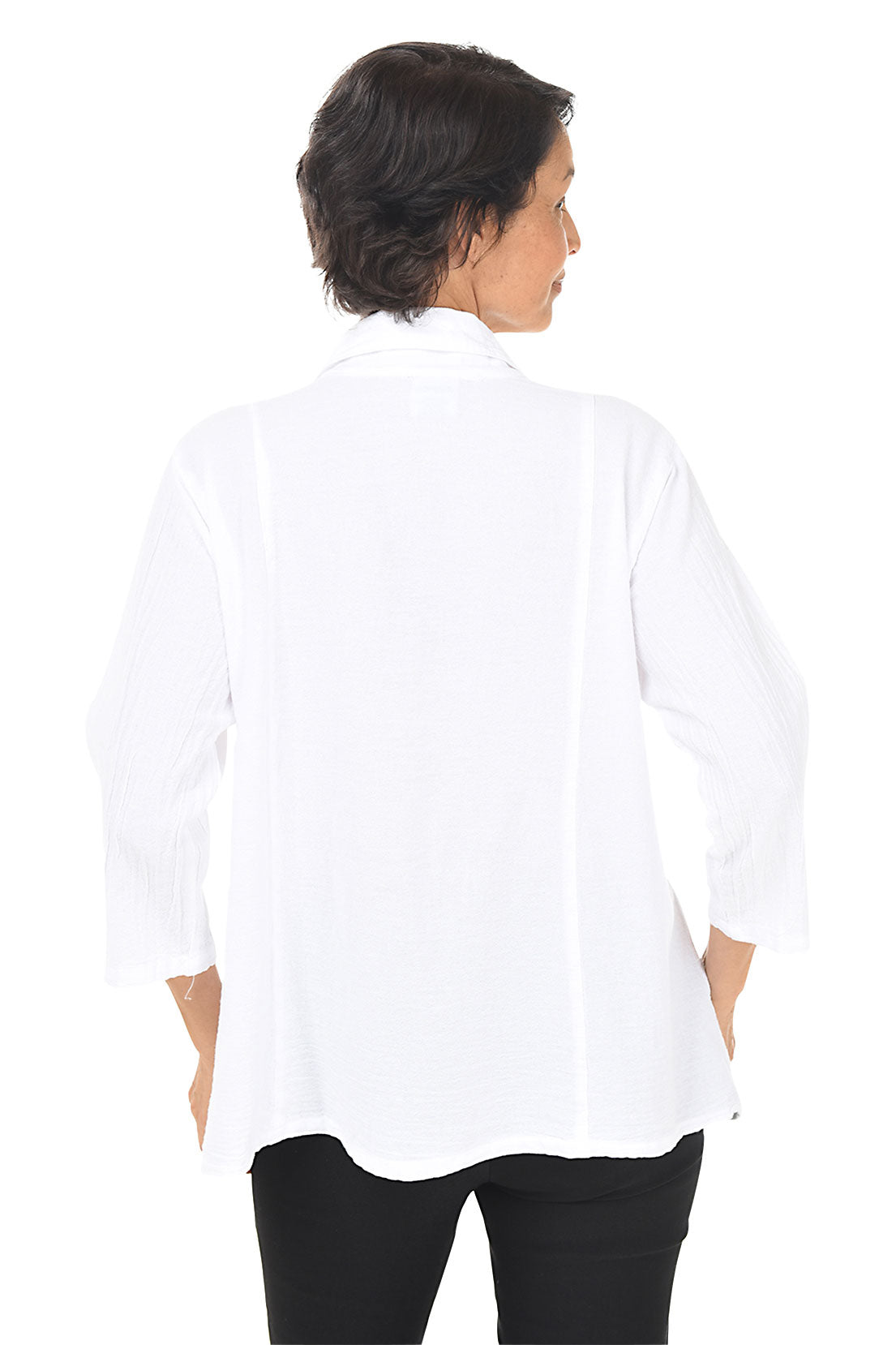 Button Front Crinkle Shirt for Women - Stylish Casual Blouse with Wrinkle Texture - Perfect for Office, Date Night & Summer Outfits