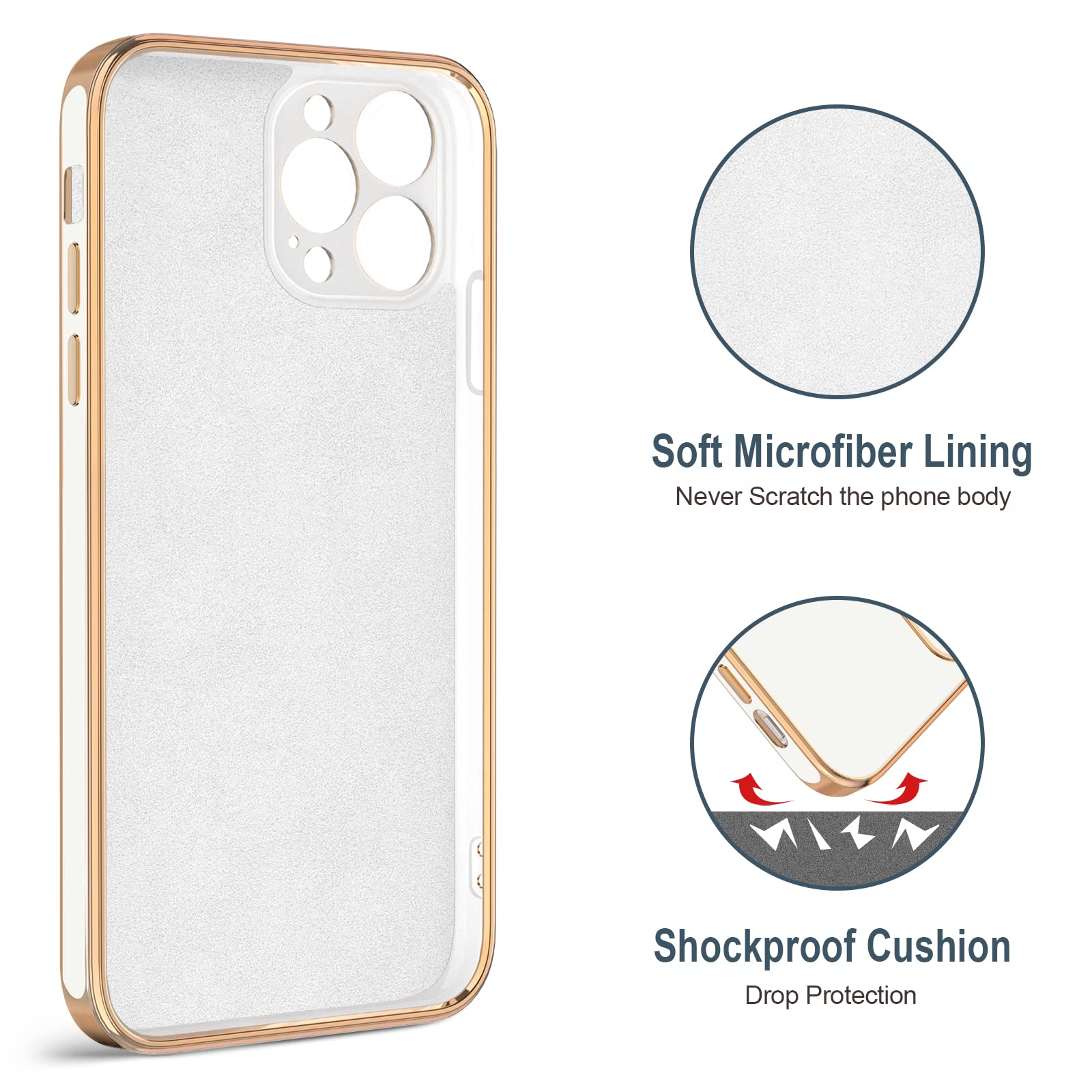 Hython iPhone 12 Pro Max Case with Rotatable Ring Stand - Rose Gold Shockproof Cover for Work & Travel