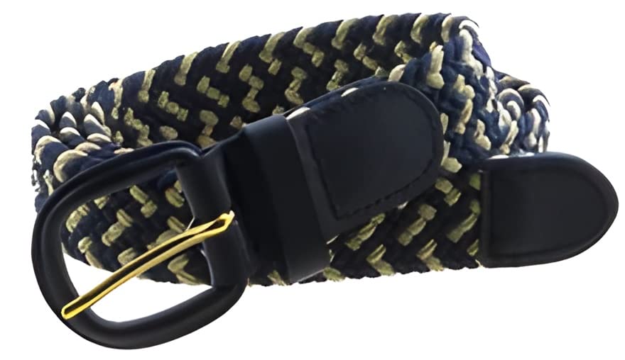Premium Unisex Braided Elastic Stretch Belt with Genuine Leather Buckle for Jeans & Pants | Adjustable Waistband for Men & Women | Perfect for Office, Casual Wear & Travel Accessories