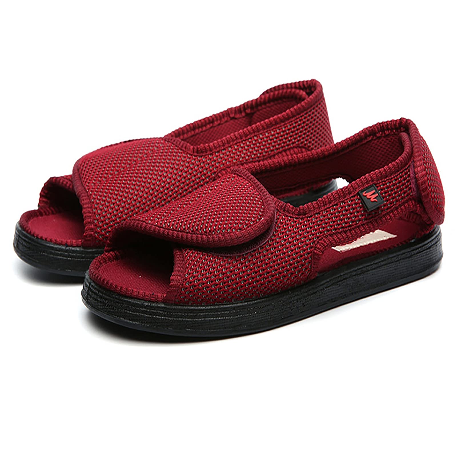 Women's Wide Width Diabetic Shoes - Adjustable Orthopedic Walking Shoes for Arthritis & Edema Relief - Open Toe Slippers for Swollen Feet - Comfortable Footwear for Daily Wear & Home Use