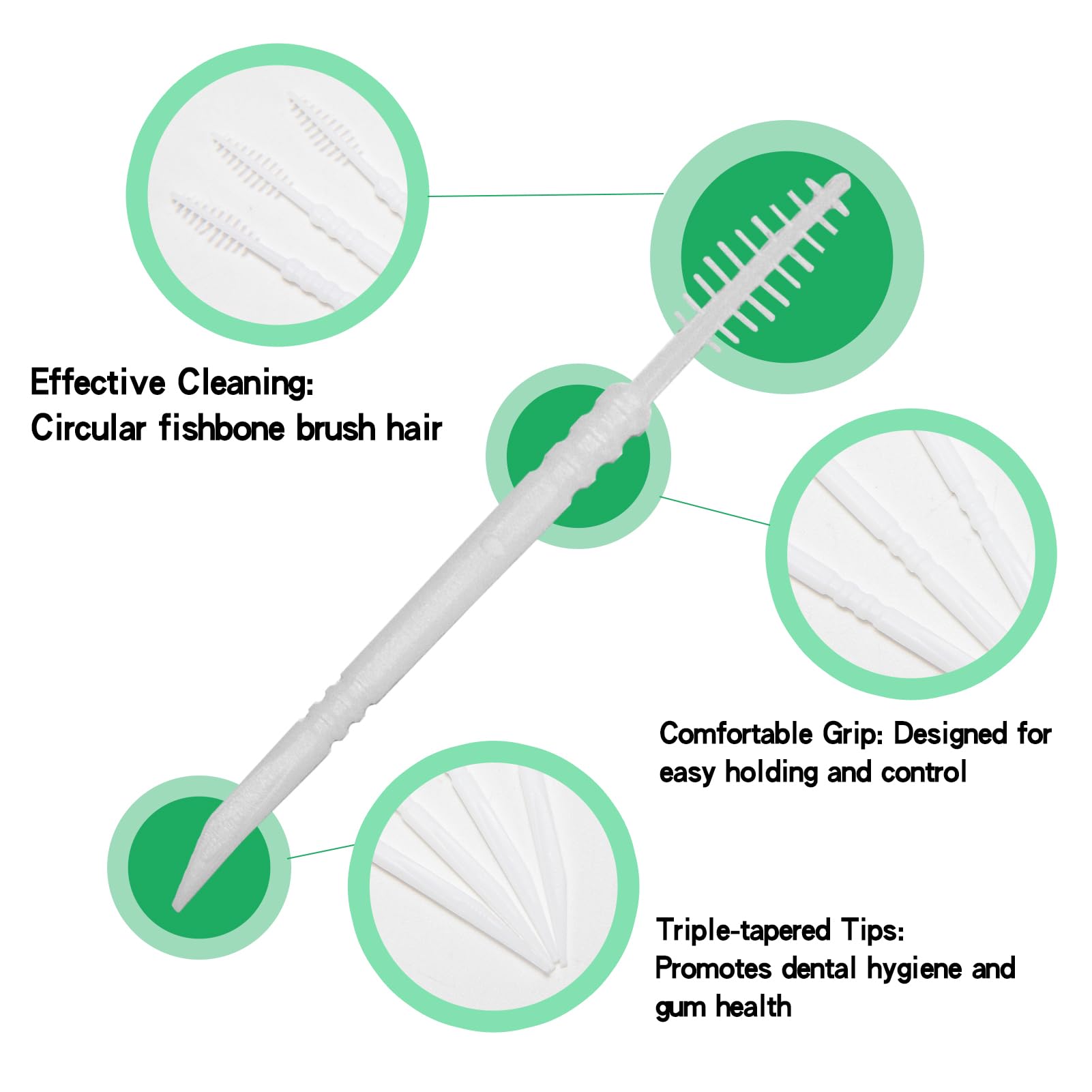 **Interdental Toothpicks & Soft Brushes 2-in-1 – 500 Count Dental Plaque Remover for Teeth Cleaning – Ideal for Travel, Home & Office Use**