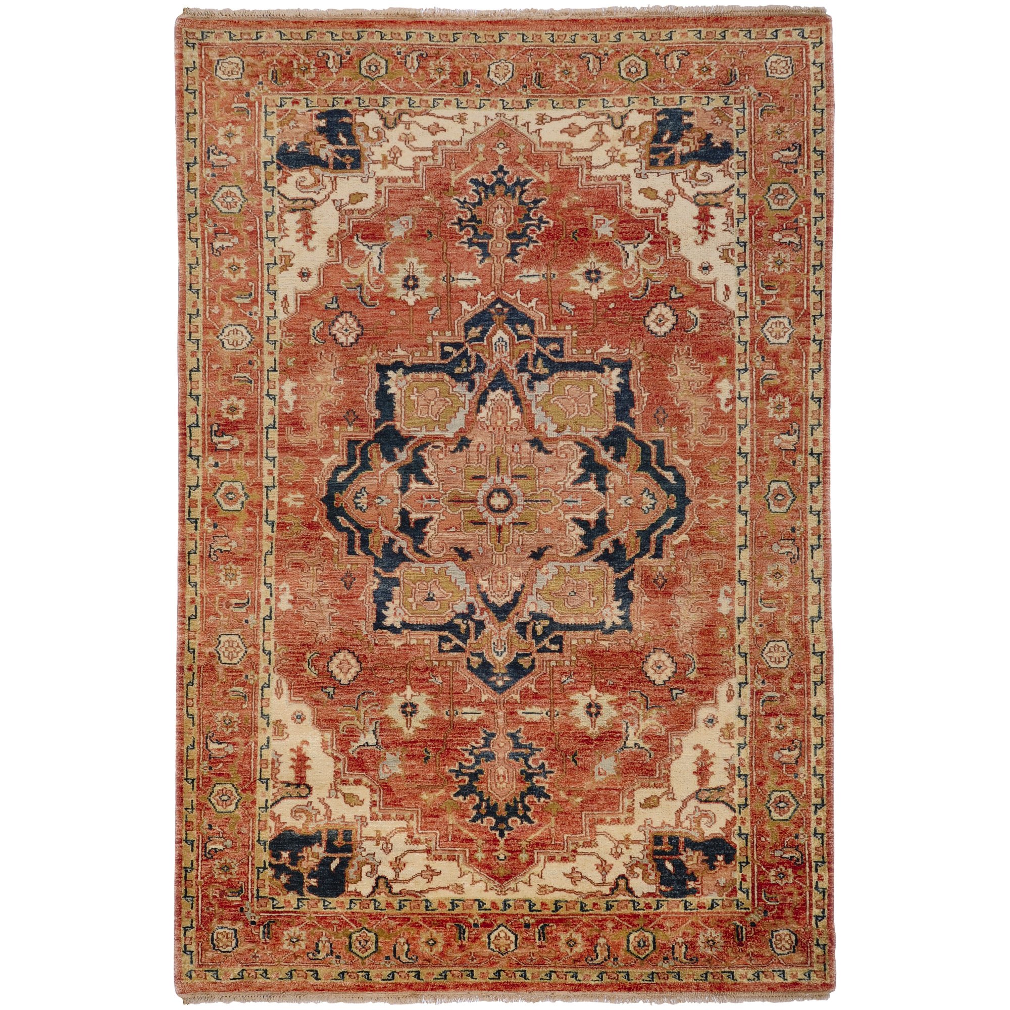 Surya Zeus Handmade Bohemian Area Rug 12x15 Feet, Rust Orange Distressed Vintage Design – Perfect for Living Room, Bedroom, or Boho Chic Home Decor