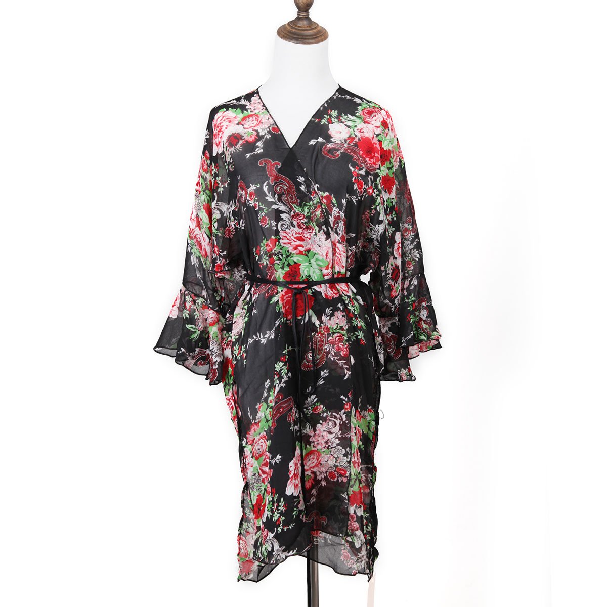ChikaMika Women's Floral Chiffon Beach Cover Up Dress - Lightweight Bikini Swimwear Coverup for Pool, Vacation & Summer Outfits