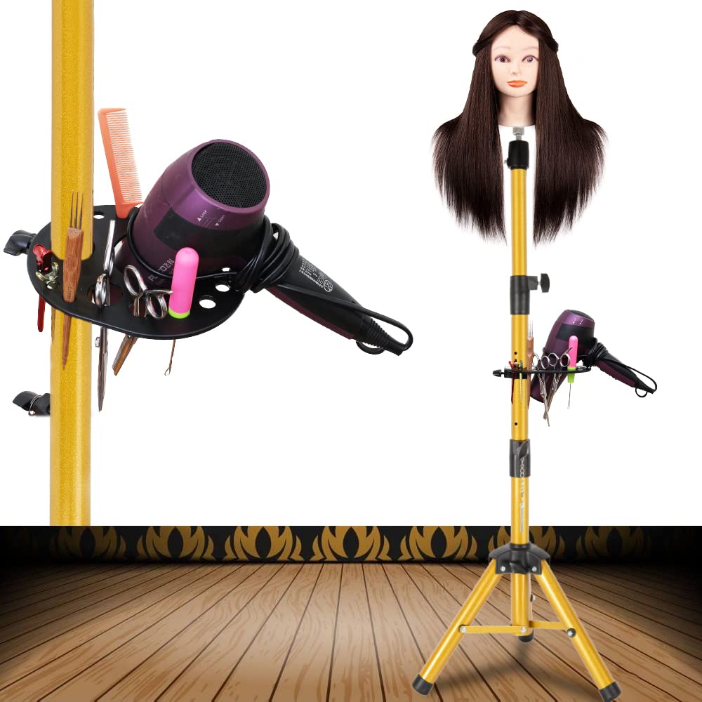 55-Inch Adjustable Wig Stand with Tripod Base & Tool Tray - Stainless Steel Mannequin Head Holder for Salon, Cosplay & Hairstyling Practice (Head Not Included) - Perfect for Professional Stylists, Wig Makers & Beauty Enthusiasts