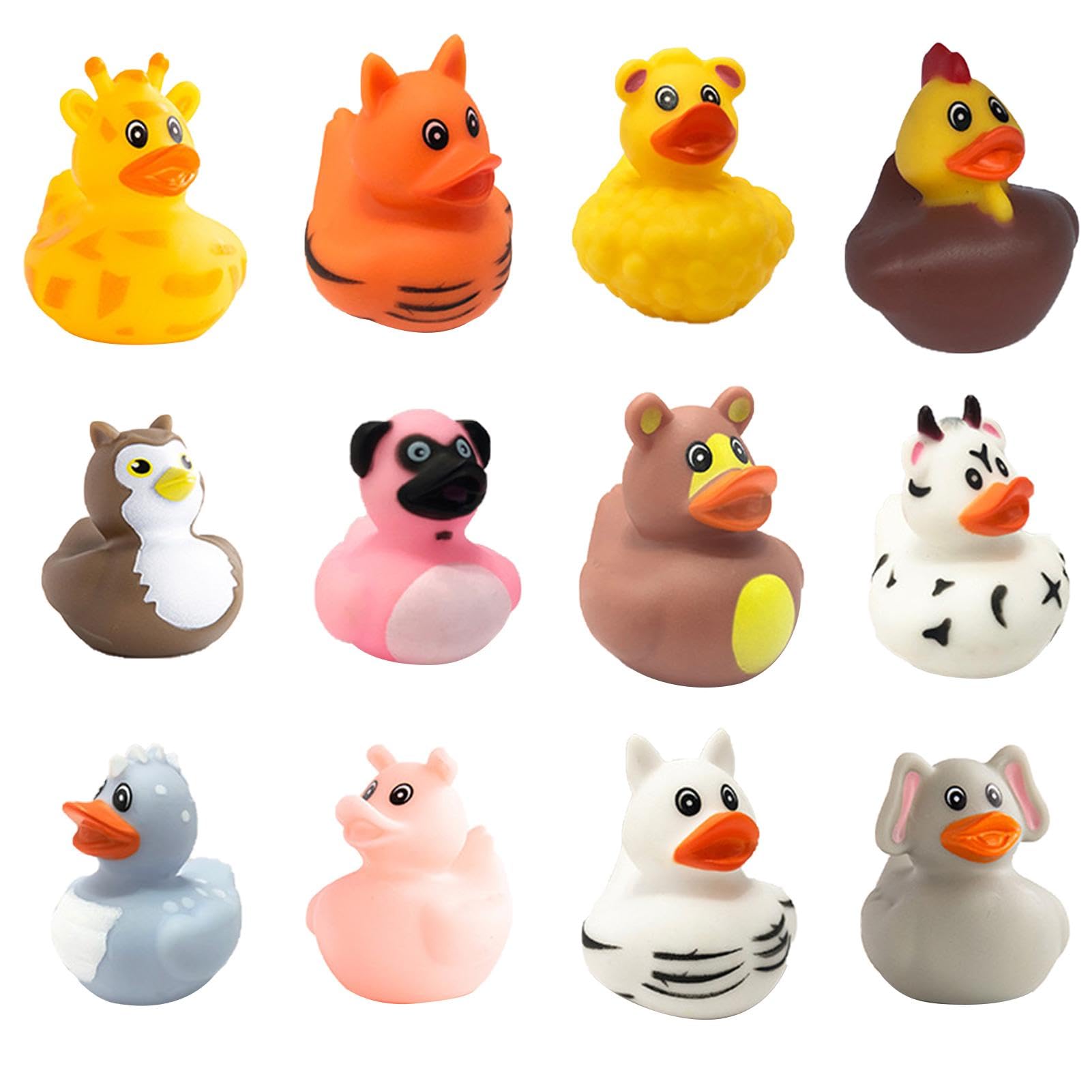 12pcs Floating Duck Bath Toys for Babies & Toddlers - Cute Swimming Duck Set for Fun Bath Time | Safe & Non-Toxic Infant Bathtub Toys | Perfect for Sensory Play, Baby Shower Gifts & Early Learning