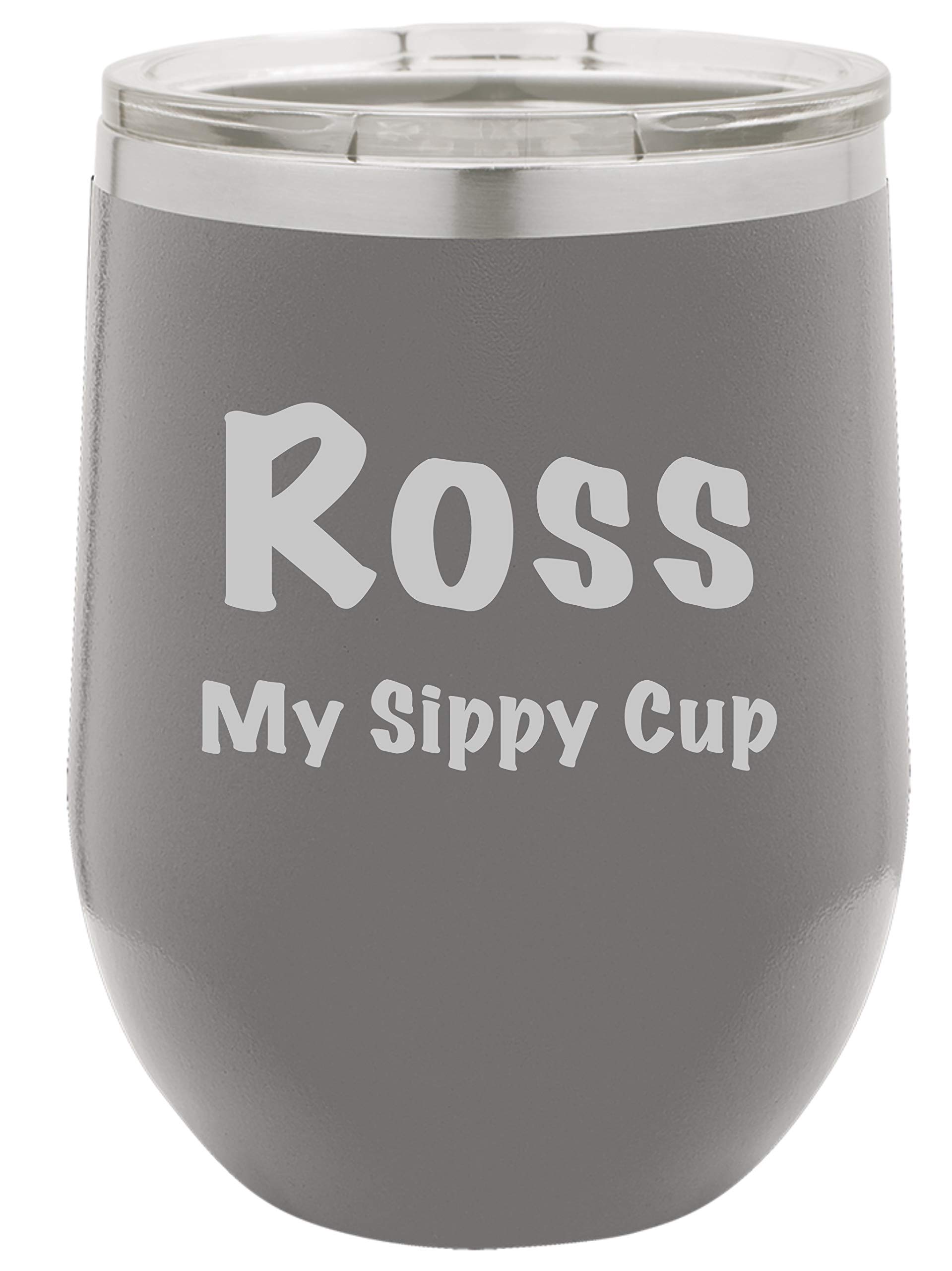 Personalized 12oz Double Wall Vacuum Insulated Wine Tumbler with Lid - Stainless Steel Grey - Perfect for Outdoor Picnics, Camping & Gifts