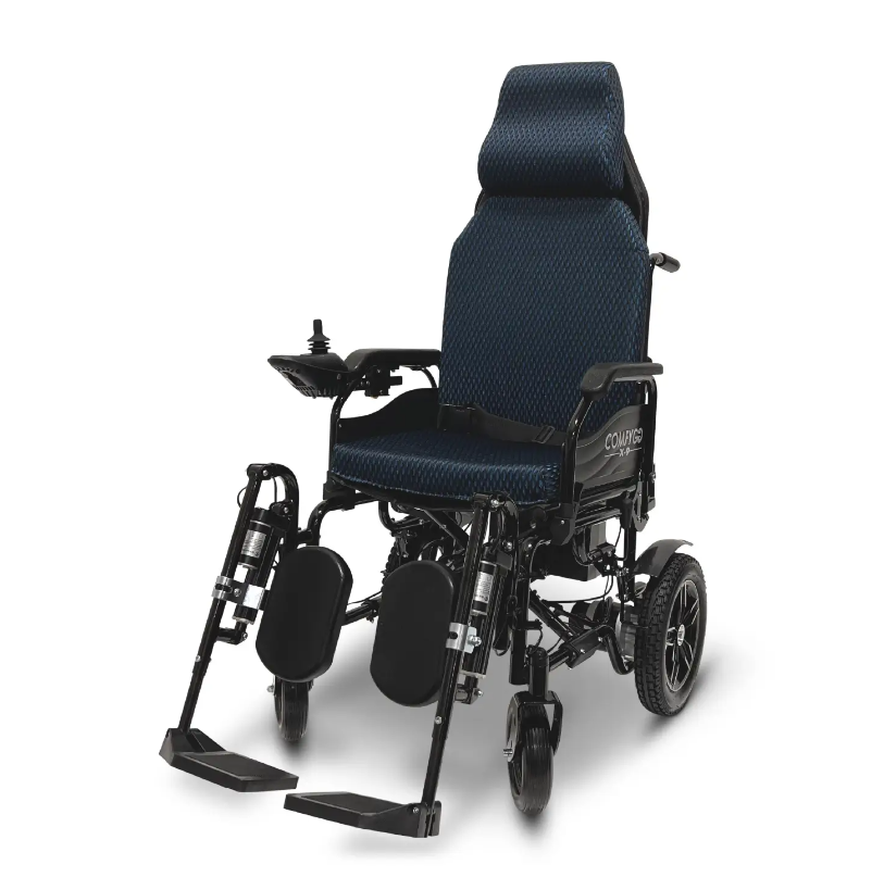 ComfyGO X9 Remote Control Electric Wheelchair - Power Wheelchair with Auto Reclining Backrest & Adjustable Leg Rests | Lightweight Mobility Scooter for Seniors & Disabled | Indoor/Outdoor Use for Home, Hospital & Travel