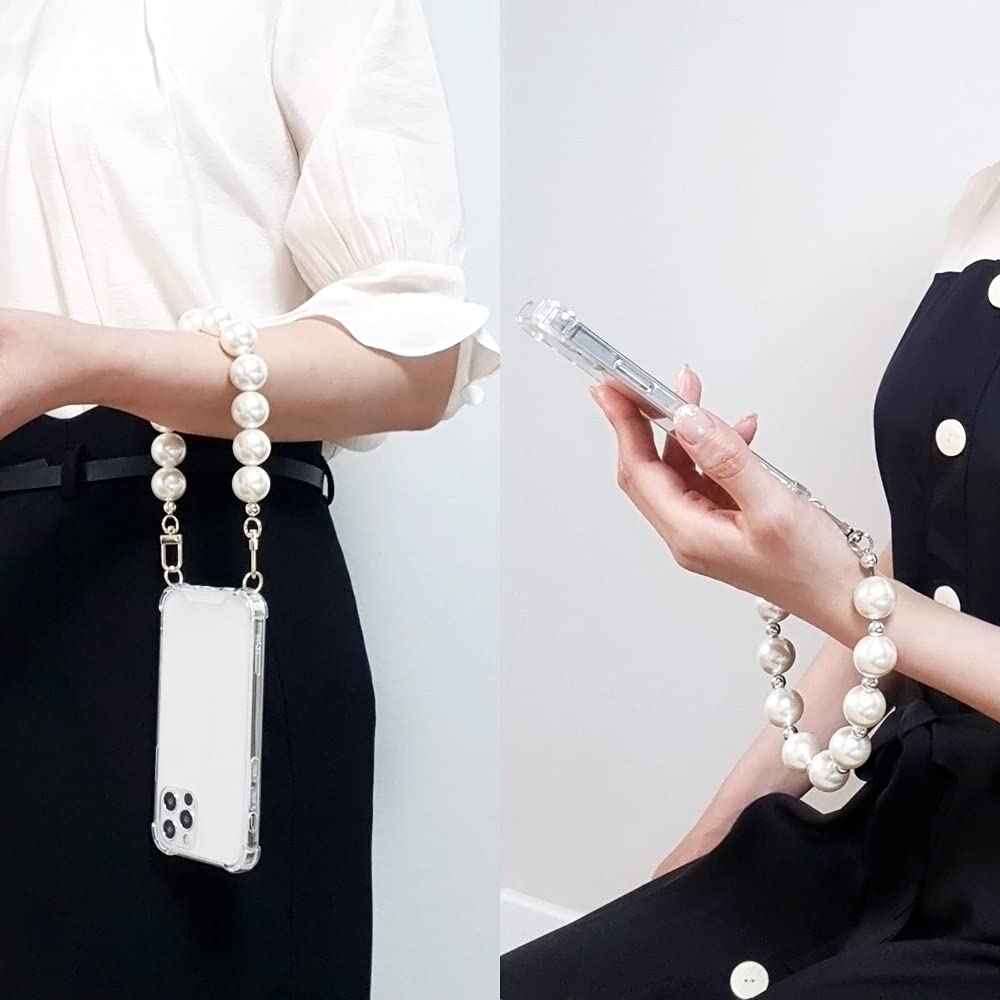 Qoosan Bling Beads Wrist Strap Cover for iPhone 12 Pro Max (6.7